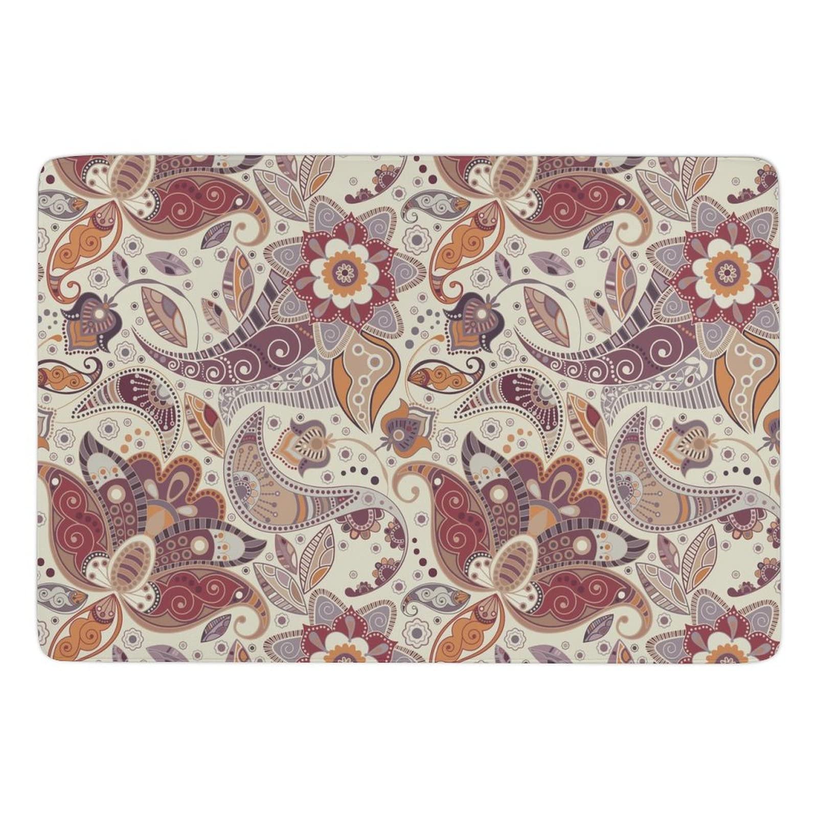 Boho Paisley Floral Aztec Kids Rug - Non-Slip Foldable Area Carpet 5x6.5ft for Girls Teens - Nursery, Bedroom, Living Room, Playroom & Dorm Decor - Soft Floor Mat for Home, Yoga & Play Areas