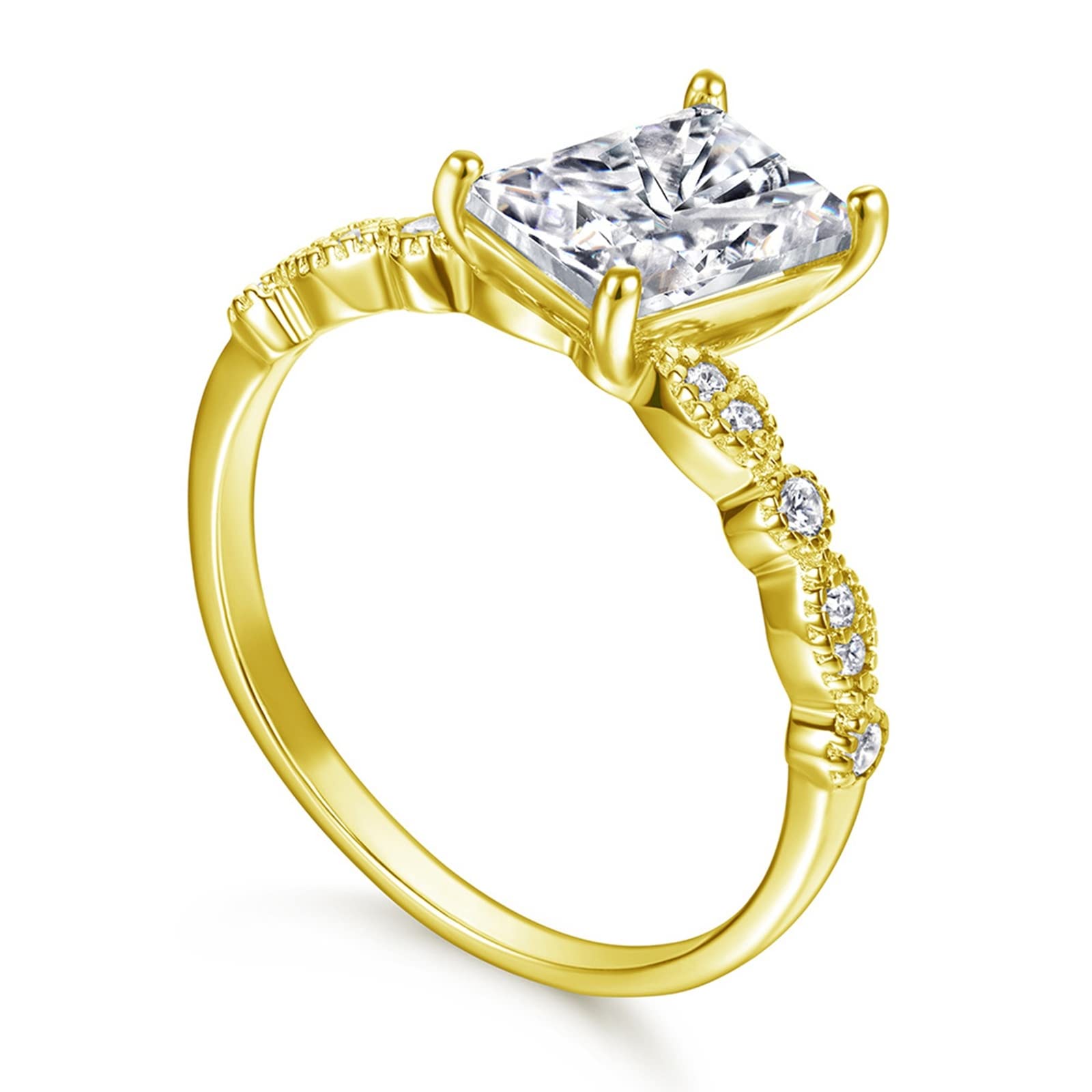 Elegant Sterling Silver Rings for Women - Detachable Square Cubic Zirconia Wedding Band Set | Perfect for Engagement, Anniversary Gifts & Everyday Fashion Jewelry