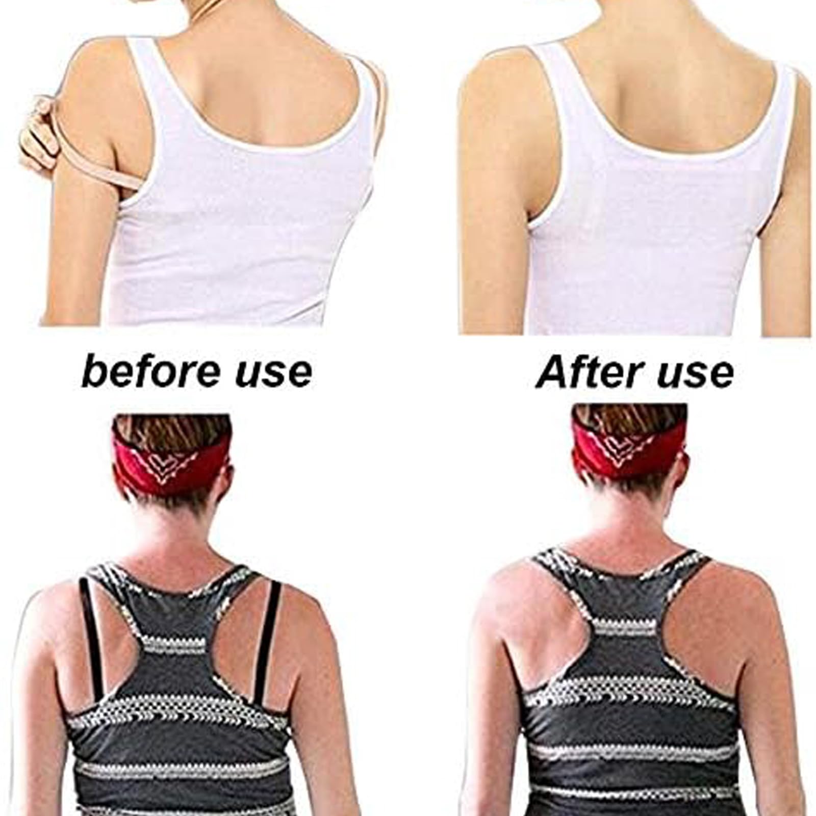 Bra Strap Clips for Women - 12 Pack Bra Straps Holder in Black, White & Beige - Adjustable Racerback Converters for Full Cup Bras - Perfect for Sports, Workouts & Everyday Comfort