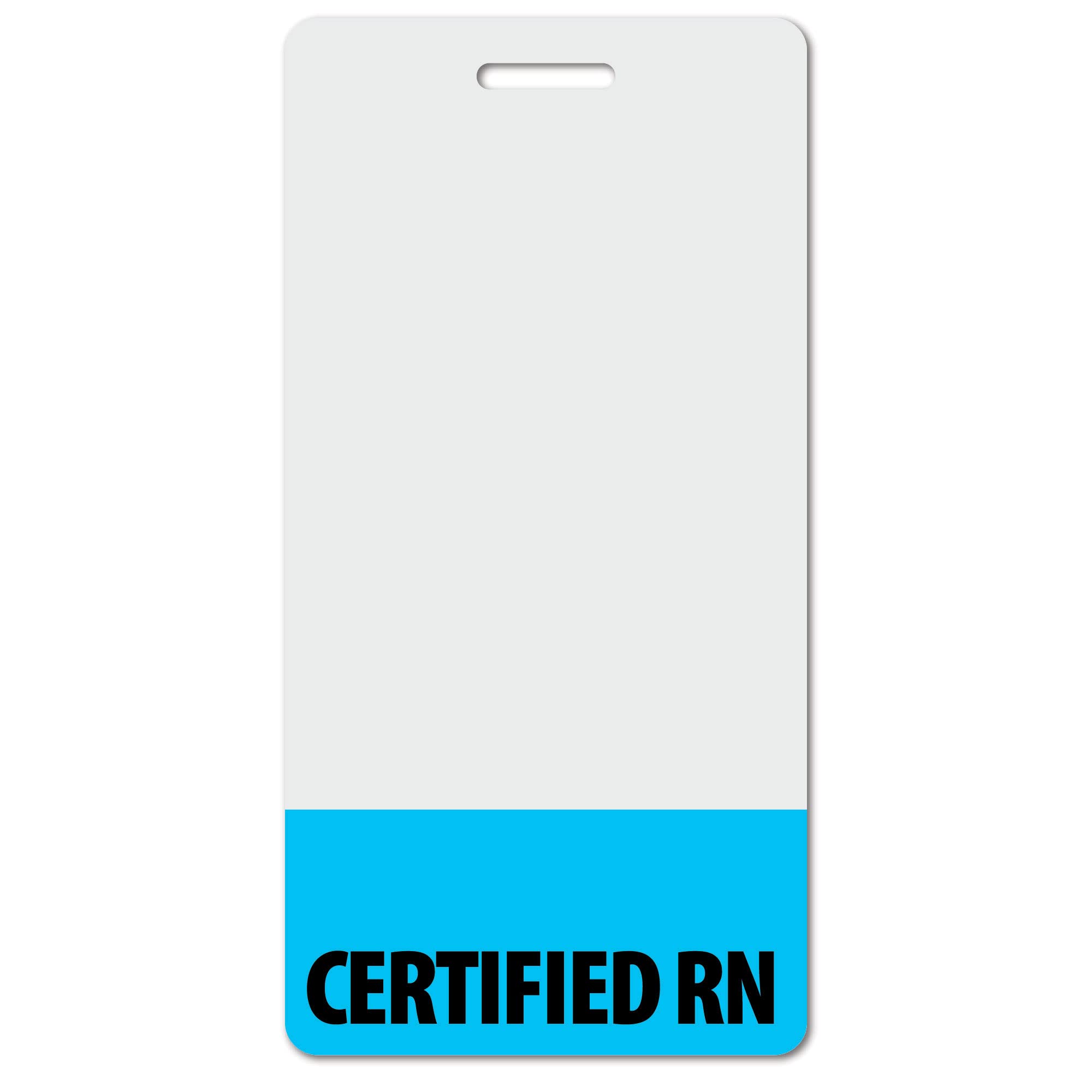 Heavy Duty Vertical RN ID Badge Holders (100 Pack) - Spill & Tear Proof, 2-Sided Printed Quick Role Identifier - Light Blue - USA Made by BadgeZoo - Perfect for Hospitals, Clinics & Healthcare Professionals