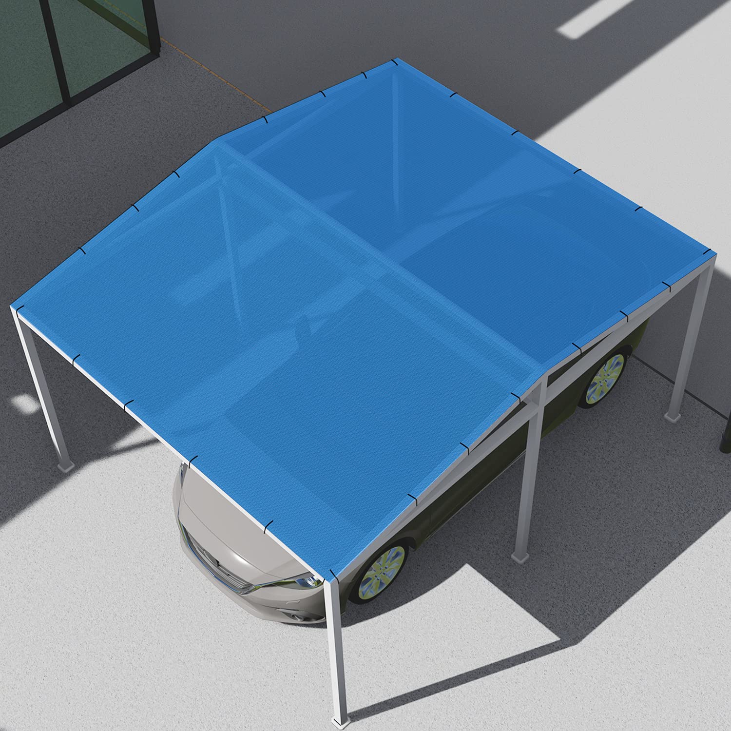 E&K Sunrise 20' x 22' Blue Sun Shade Fabric - 95% UV Resistant Sunblock Shade Cloth Roll with Mesh Netting - Outdoor Garden Greenhouse Cover for Backyard, Barn, Plant Protection - Perfect for Patio, Poolside & Agriculture Use