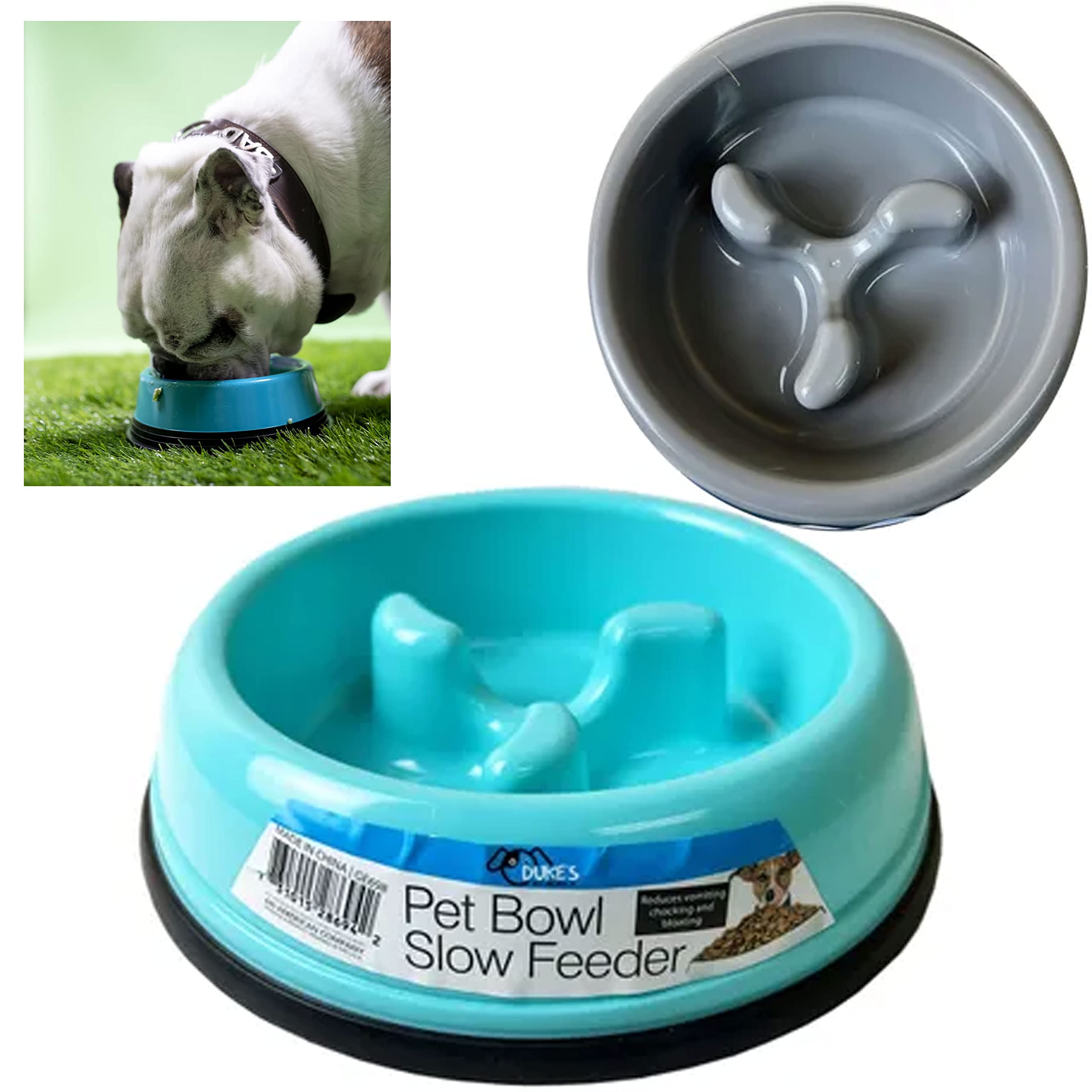 Slow Feeder Dog Bowl - Anti Bloat & No Gulp Design for Puppies & Cats - Interactive Pet Feeding Bowl for Fast Eaters - Perfect for Mealtime Enrichment & Digestive Health