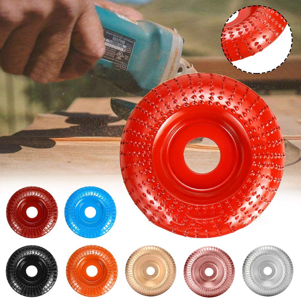Durable 100mm Wood Angle Grinding Wheel - 16mm Bore Abrasive Disc for Woodworking, Sanding & Carving | Compatible with Angle Grinders | Perfect for DIY Projects, Furniture Making & Crafting (Black)