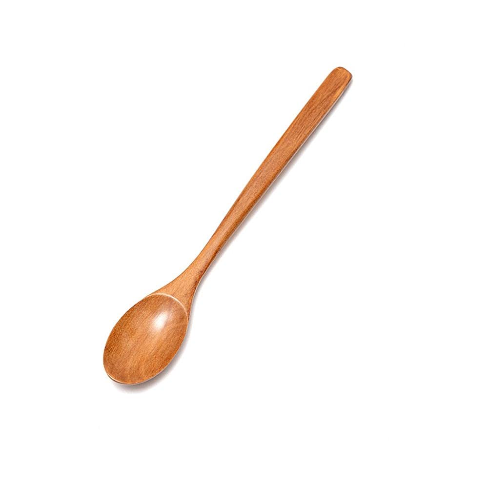 YITAQI Wooden Spoons Set of 2 - Japanese Style Durable Wooden Flatware for Dessert, Coffee, Tea, Mixing & Soup - Eco-Friendly Kitchen Utensils for Baking, Cooking & Serving