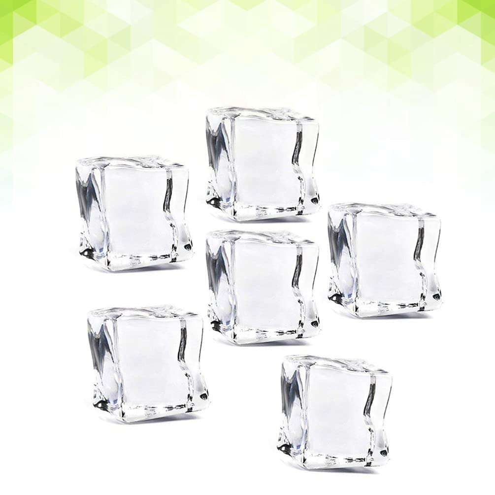 Garneck 100pcs Clear Artificial Ice Cubes - Fake Decorative Ice Cubes for Vase Fillers, Cocktail Parties & Wedding Centerpieces