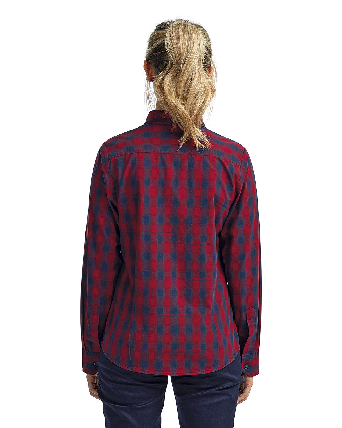 Reprime RP350 Women's Mulligan Check Long Sleeve Cotton Shirt - Artisan Collection - Perfect for Office, Casual Outings & Fall Layering