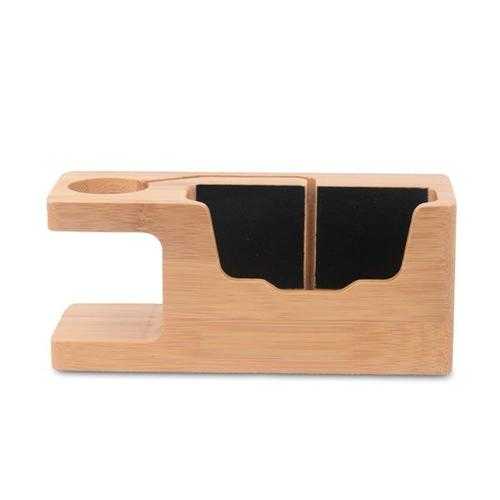 Universal Bamboo Charging Station Stand - Phone & Smartwatch Holder for iPhone, iWatch, Samsung - Perfect for Home, Office & Travel Organization