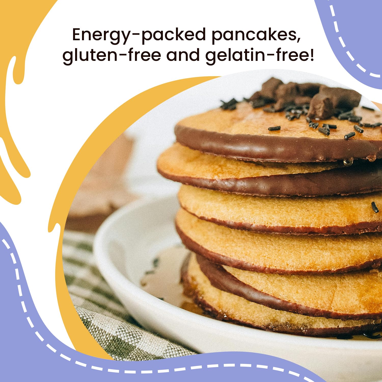 NutriWise High Protein Pancake Mix - 15g Protein per Serving | KETO Friendly, Low Carb, Low Sugar, Low Calorie | Weight Loss & Hunger Control Meal Replacement (Chocolate Chip, 7/Box) - Perfect for Breakfast, Post-Workout & Healthy Snacking