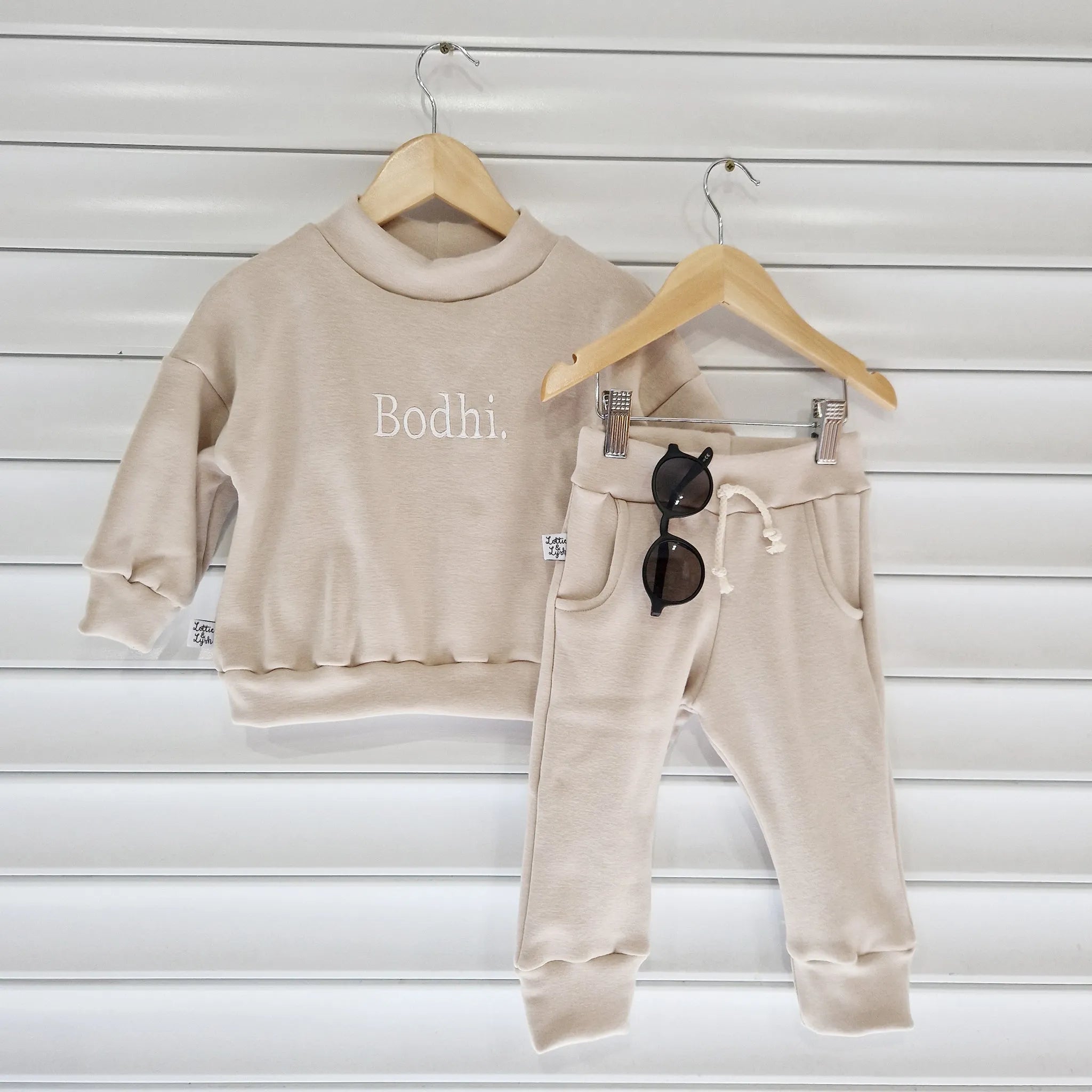 Custom Beige Lounge Set for Kids 0-10 Years | Soft & Cozy Outfit for Playtime, Nap Time & Family Relaxation