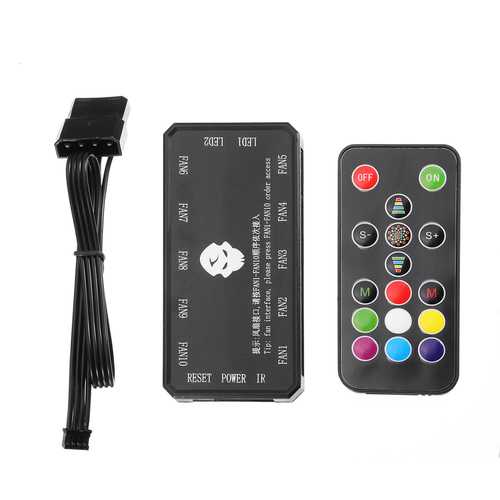Coolmoon 12V RGB PC Cooling Fan with Remote Control - Adjustable Speed & Brightness for Computer Case, Gaming Rig, and Home Office Setup