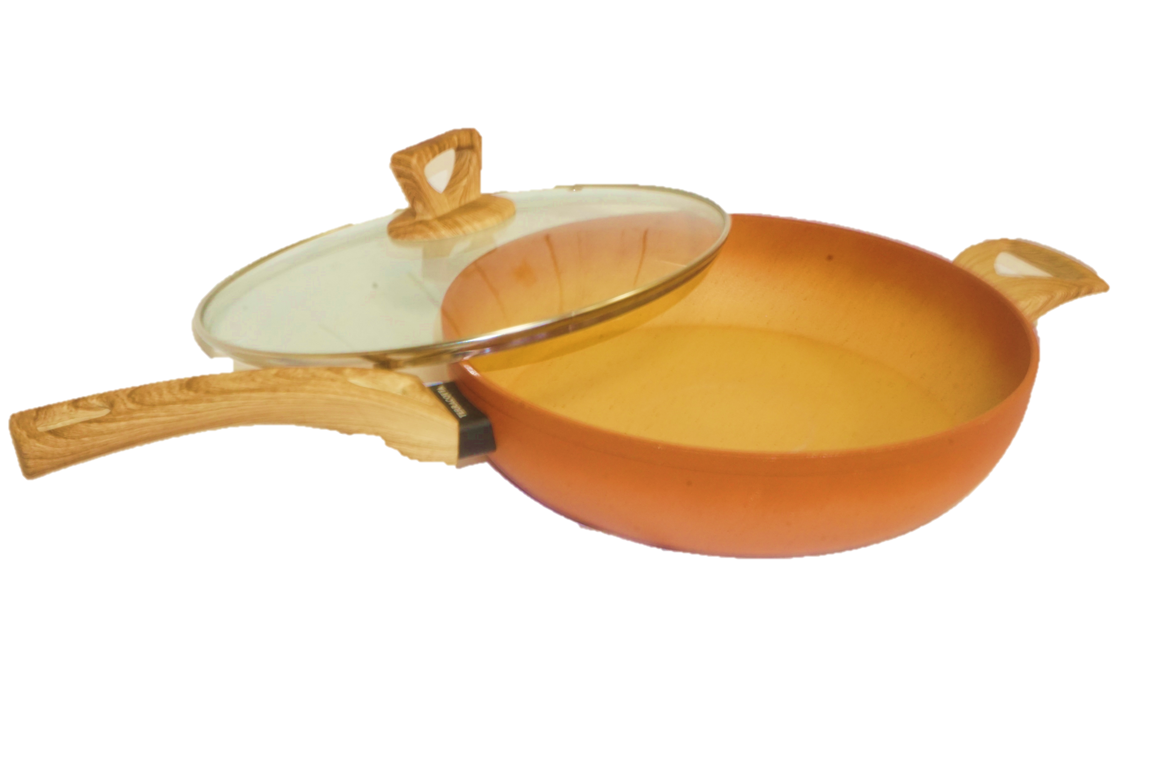 NEWARE 12/30cm Terracotta Non-Stick Wok Pan - PFOA Free, Eco-Friendly Ceramic Coating - Perfect for Stir-Frying, Sauteing & Deep Frying - Ideal for Asian Cooking & Healthy Meals