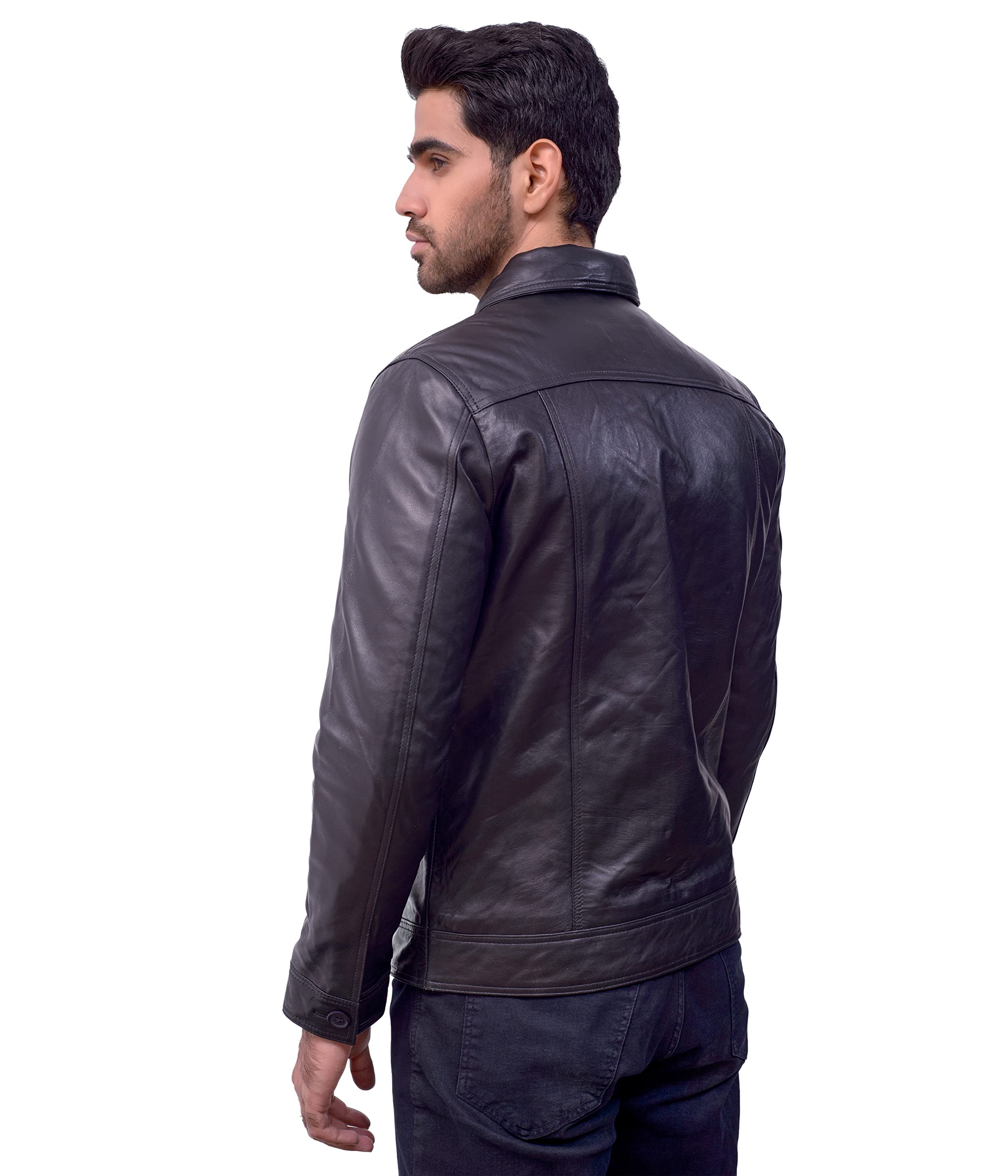 Men's Black Leather Jacket - Stylish Outerwear for Casual & Motorcycle Riding | Premium Faux Leather Biker Jacket for Men's Fashion & Winter Wear
