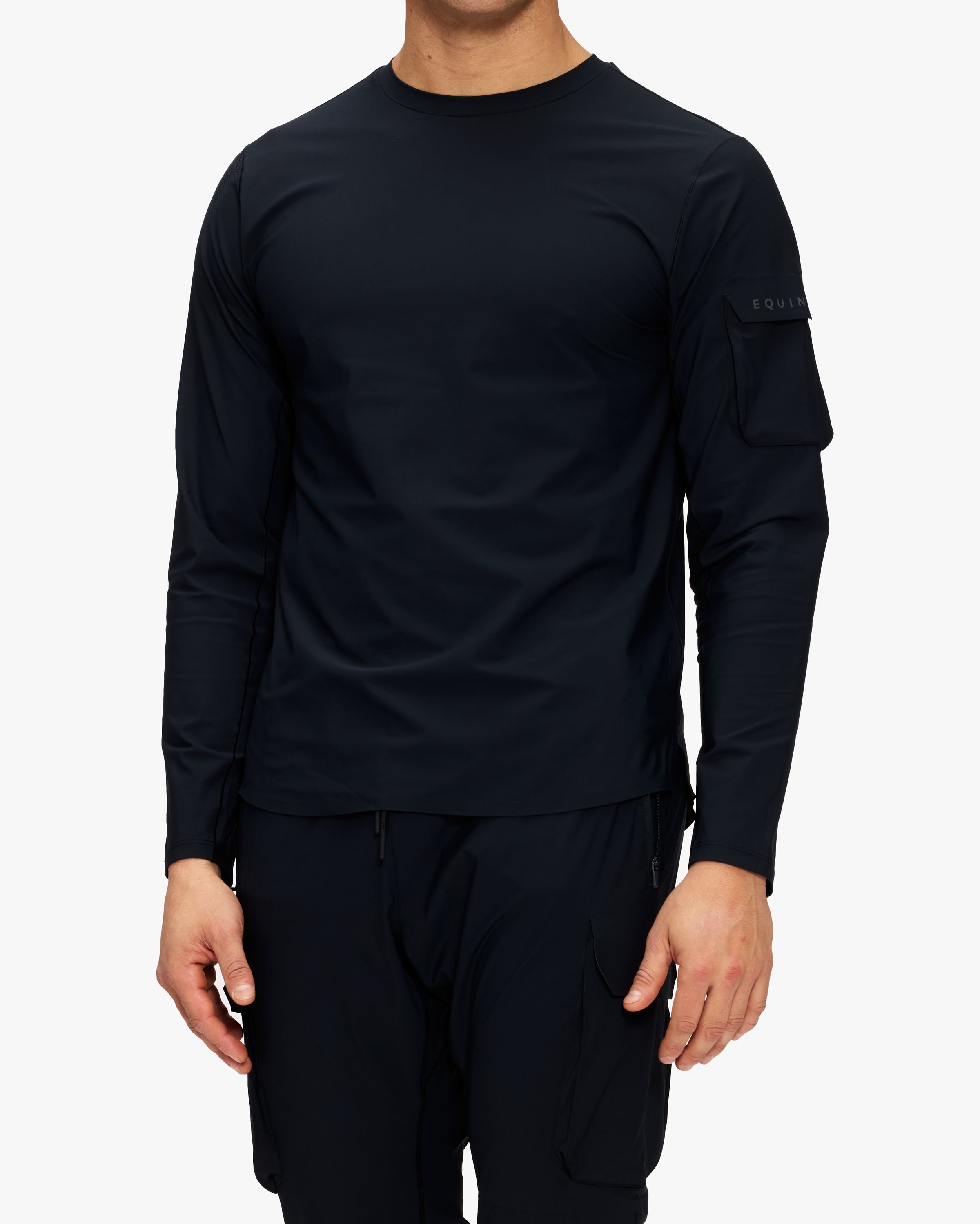 Equinox Tech Cargo Long Sleeve Crew Neck T-Shirt for Men - Durable Workout & Outdoor Adventure Shirt - Perfect for Hiking, Gym & Casual Wear