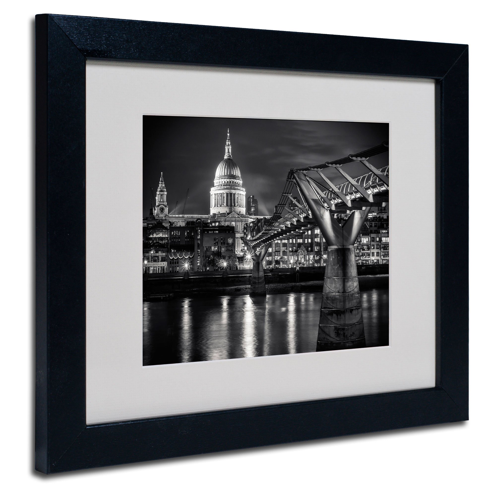 Letters from London Matted Framed Art Print by Giuseppe Torre - 11x14 Inches, Black Frame - Vintage London Decor for Living Room, Office & Gift