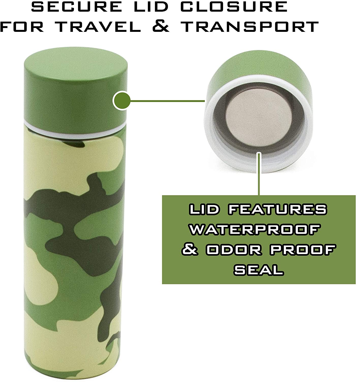 CASEMATIX 5oz Stainless Steel Portable Spit Cup with Cleaning Brush - Camo Design Travel Spittoon for Chewing Tobacco | Wide Mouth Reusable Spit Bottle for Car, Truck & Outdoor Use
