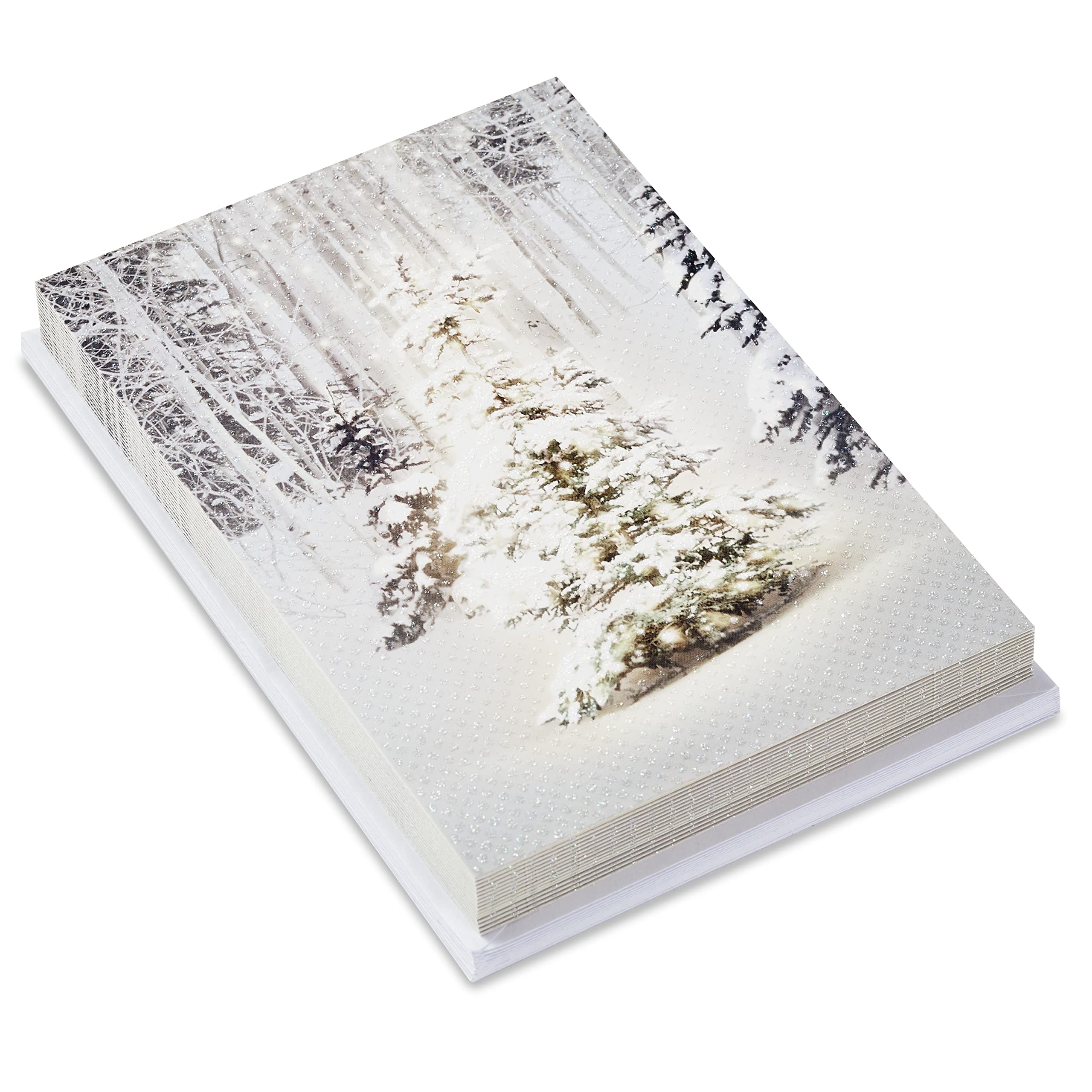 Hallmark Boxed Christmas Cards - Snowy Glowy Tree Design (16 Cards & Envelopes) | Holiday Greeting Cards for Family, Friends & Coworkers | Perfect for Christmas Parties, Office Exchanges & Festive Mailings