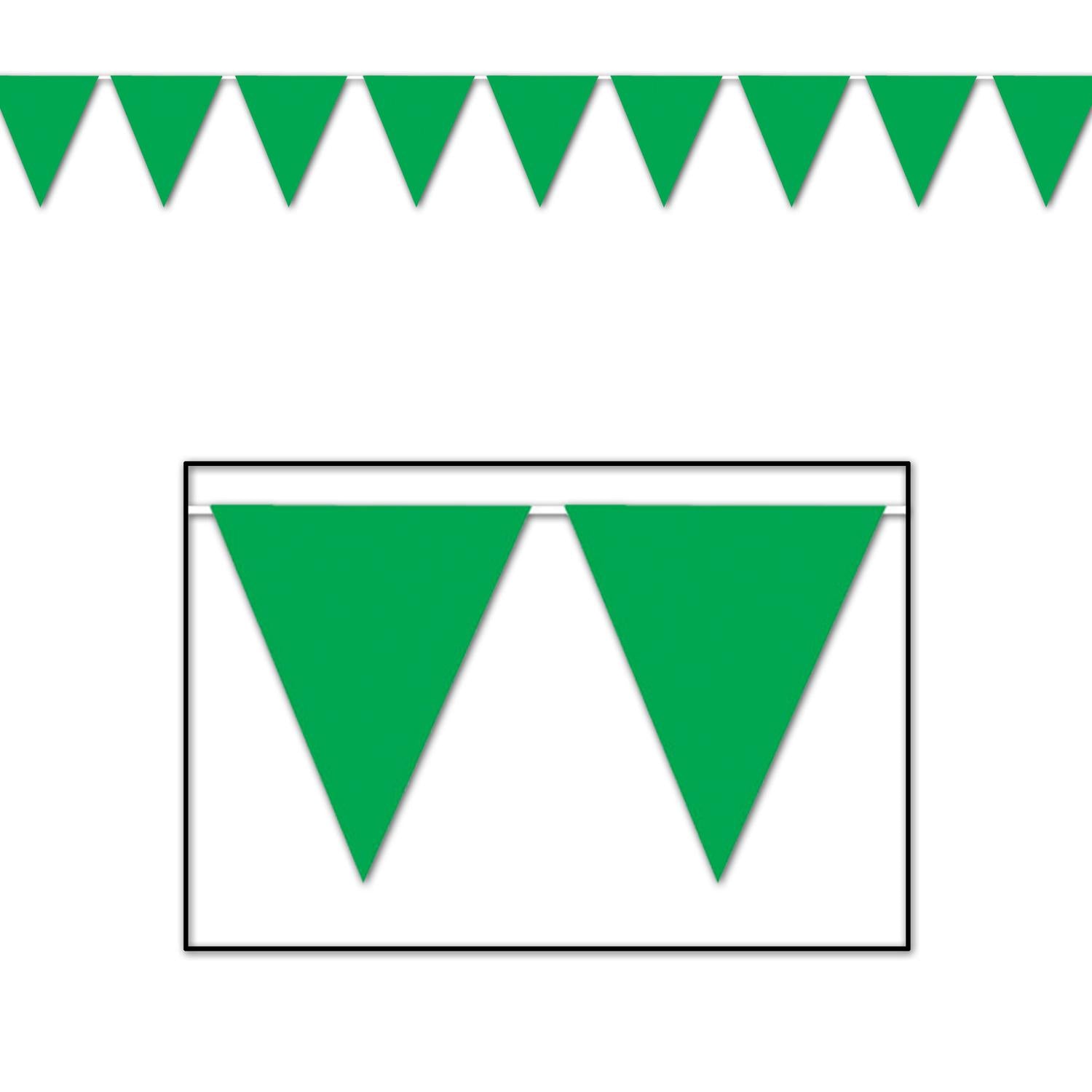 12 Pack Green Party Pennant Banner - Decorative Hanging Bunting for St. Patrick's Day, Birthday, Graduation & Holiday Celebrations