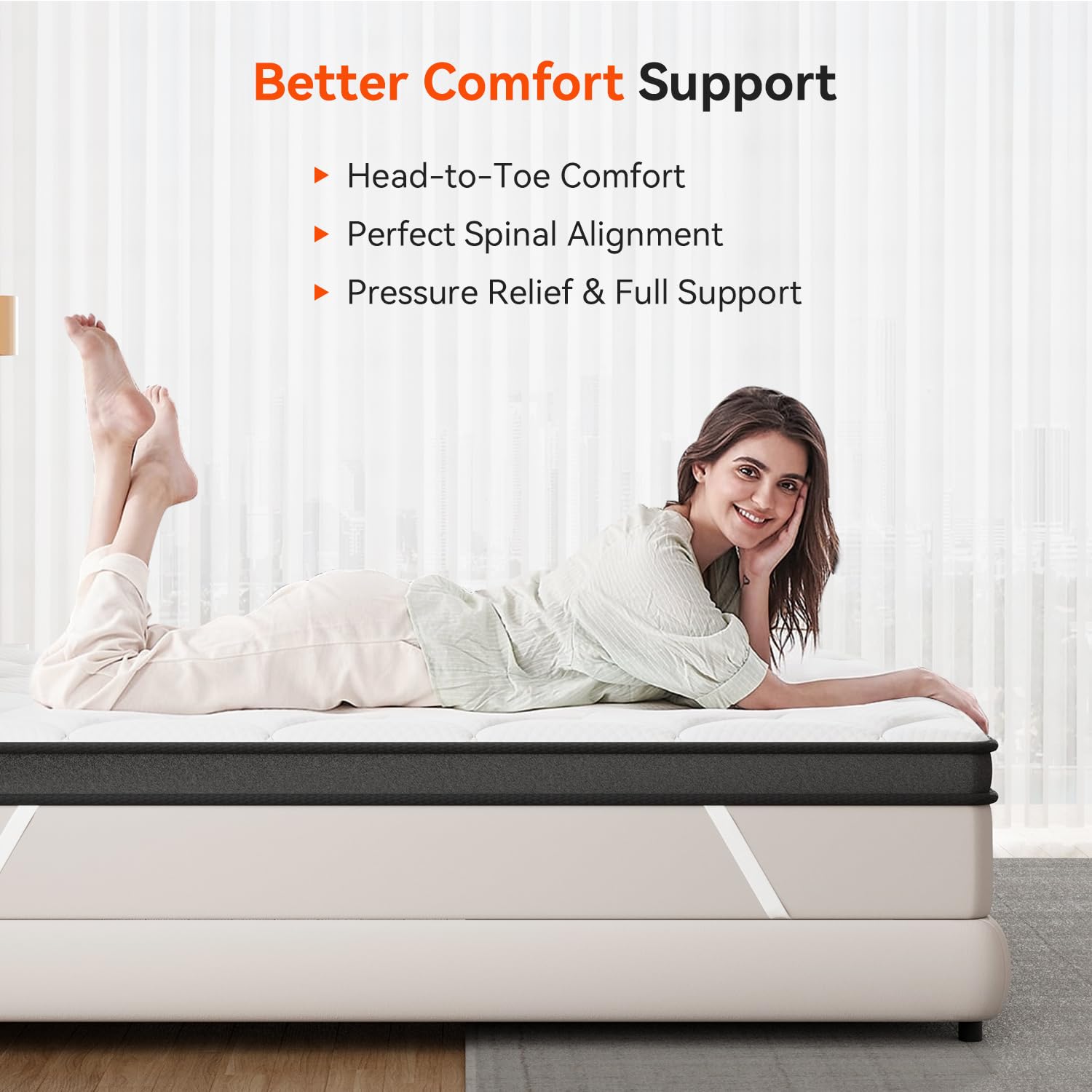 3 Inch Multi-Layer Memory Foam Mattress Topper Twin XL - High Density Gel Infused Cooling Mattress Pad for Back Pain Relief & Body Support - Medium Firm Bed Topper for Side, Back & Stomach Sleepers - Perfect for Guest Beds, Dorms & Home Use