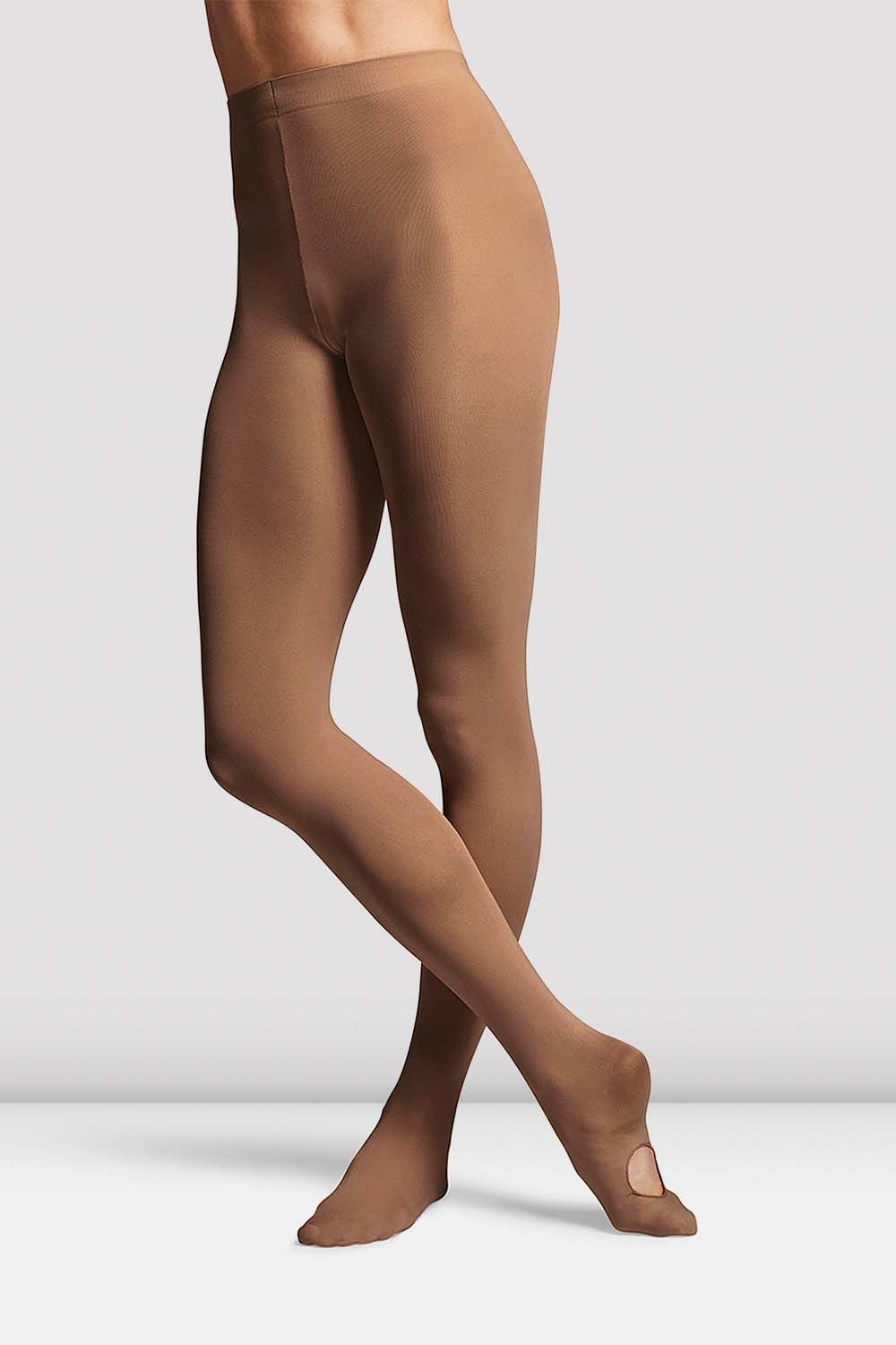 Girls Convertible Tights - 2-in-1 Leggings & Footless Tights - Stretchy Soft Comfortable for Dance, Yoga & Everyday Wear