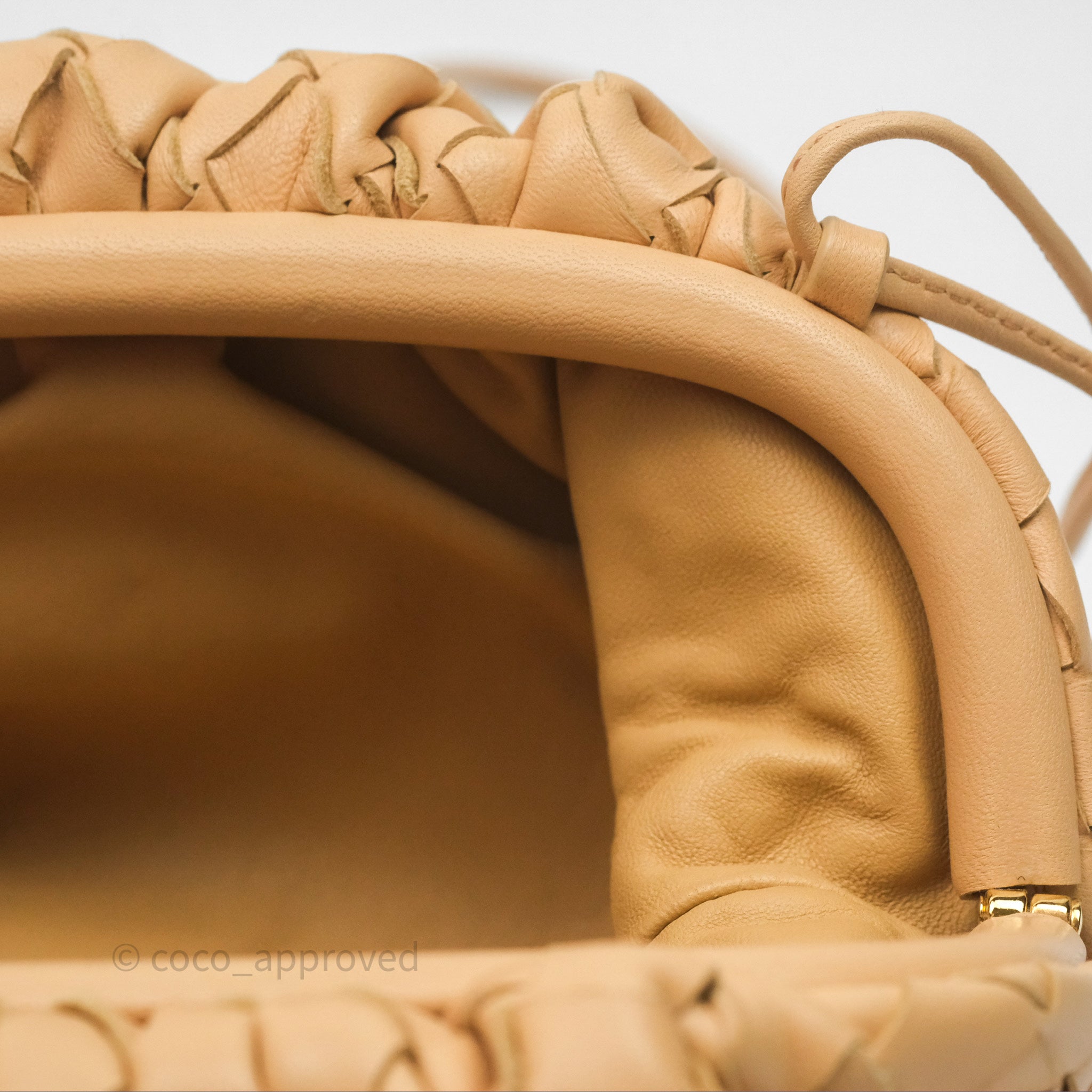 Bottega Veneta Mini Pouch Intrecciato Lambskin Crossbody Bag in Beige | Luxury Leather Clutch for Women | Perfect for Evening Parties, Date Nights & Special Occasions