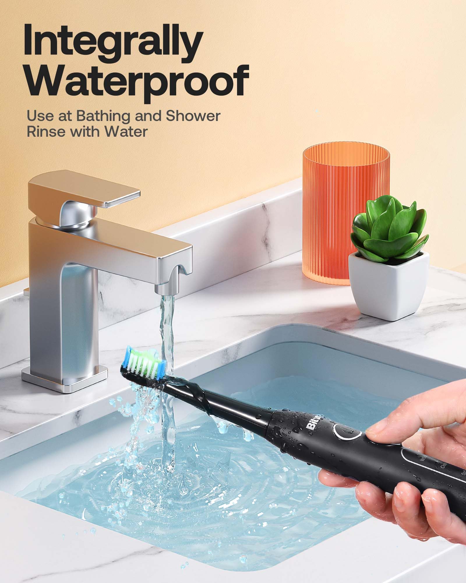 Bitvae Electric Toothbrush for Adults - Rechargeable Ultrasonic Toothbrush with 8 Brush Heads, 5 Cleaning Modes & Smart Timer - ADA Accepted (Black D2) - Perfect for Travel, Home Use & Gifts