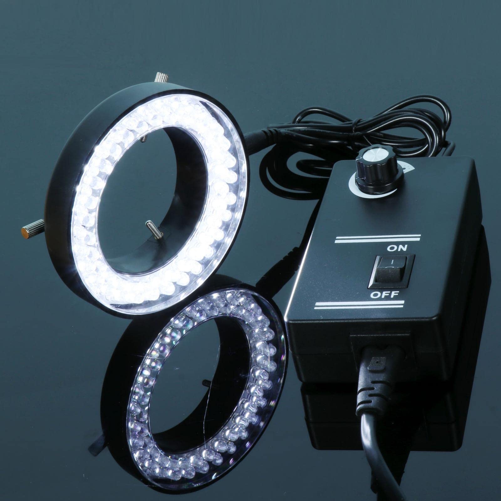 MYADDICTION 6500K LED Ring Light for Stereo Microscopes, DSLR Cameras & Photography - 60-Piece Lighting Kit for Macro Shooting, Jewelry Inspection & Scientific Research