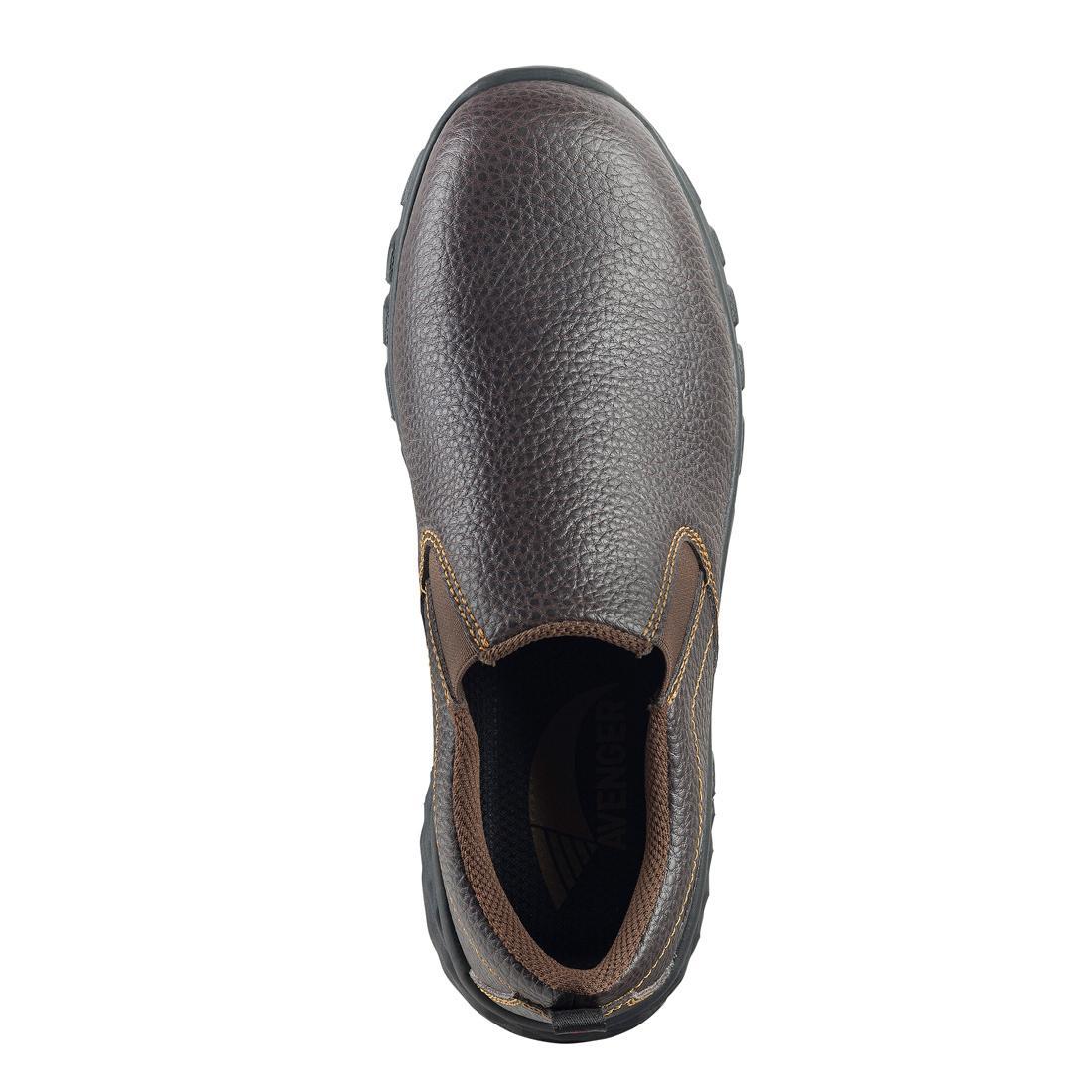 SD10 Alloy Toe Slip-On Work Shoes for Men - Lightweight Safety Shoes with Steel Toe Cap, Non-Slip Sole - Perfect for Construction, Warehouse & Industrial Work (Brown)