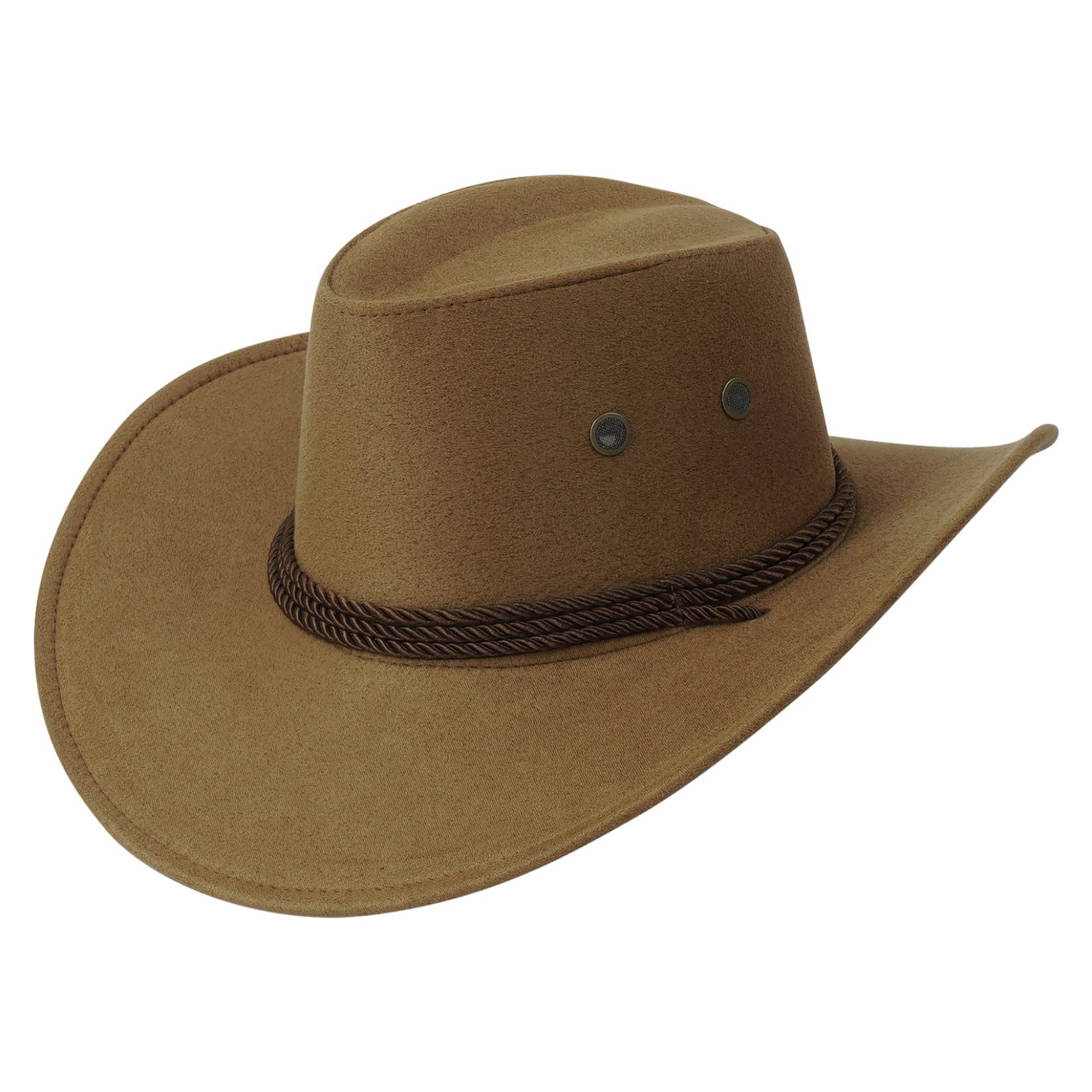 Men's & Women's Western Cowboy Hat - Flat Top Wide Brim Cowgirl Hat for Outdoor Riding, Travel & Country Style - Adjustable Drawstring (Black) | Perfect for Rodeo, Horseback Riding, Music Festivals & Country Themed Parties