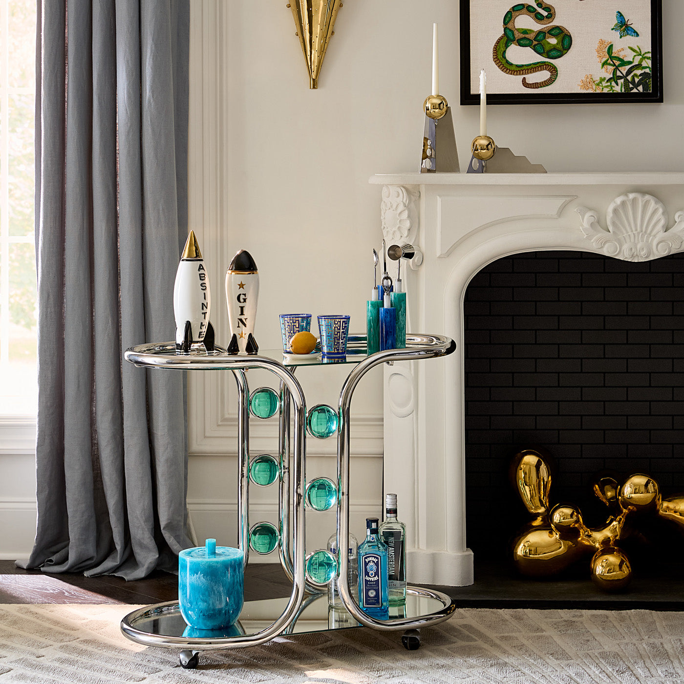 Premium Rocket Absinthe Decanter Set - Handcrafted Glass Spirit Decanter with Stainless Steel Drip Tray - Perfect for Home Bar, Whiskey Lover Gift & Cocktail Party Accessories