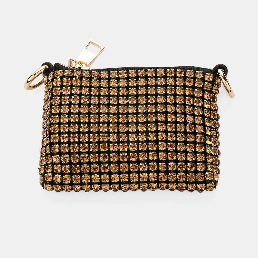 Topaz Bling Studded Mini Handbag for Women - Elegant Crossbody Purse with Rhinestones for Parties, Date Night & Evening Events