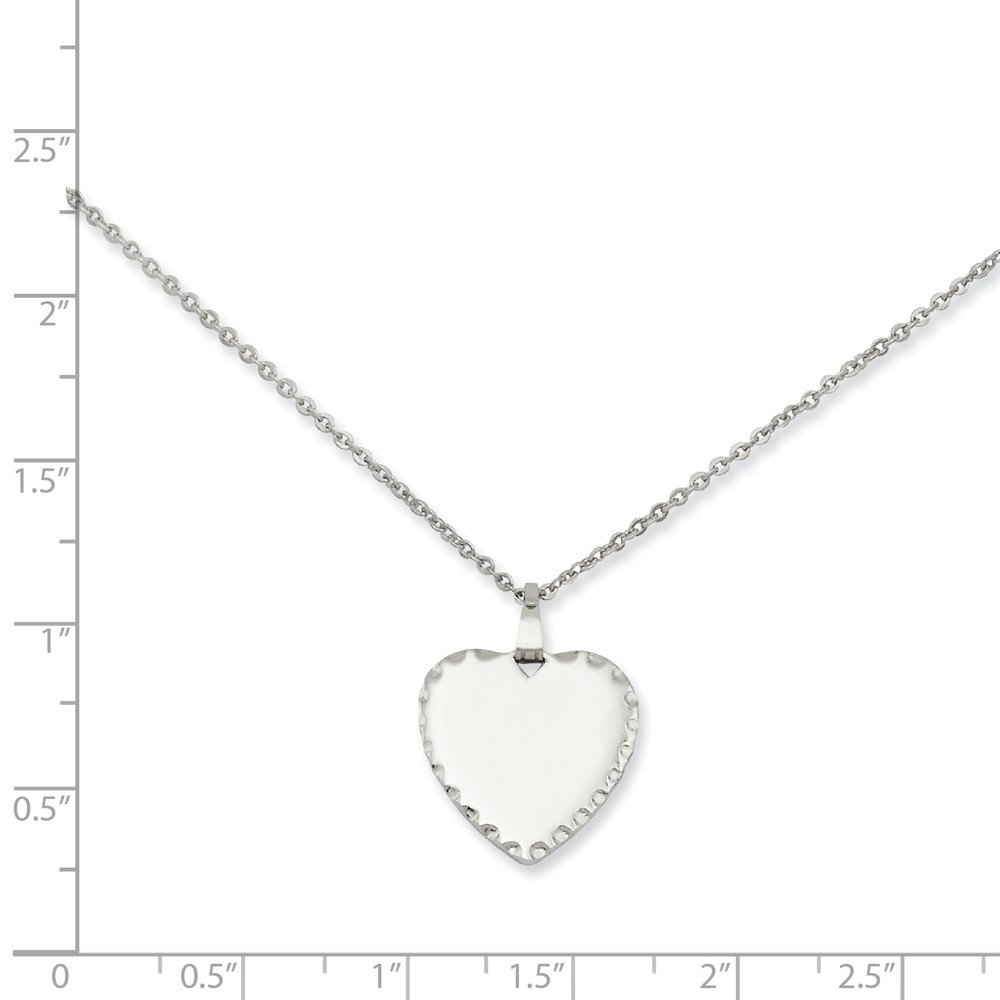 Personalized Engravable Solid Heart Disc Pendant Necklace - Custom Name or Date Charm for Women, Gift for Her, Valentine's Day, Anniversary, Birthday Jewelry