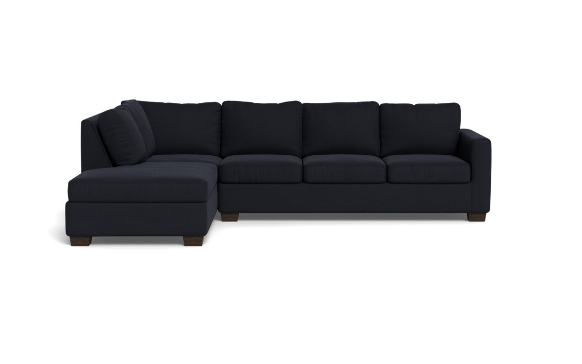 Track 121 Left Chaise Sleeper Sectional Sofa - Modern L-Shaped Convertible Couch with Pull-Out Bed for Living Room, Guest Room & Small Spaces