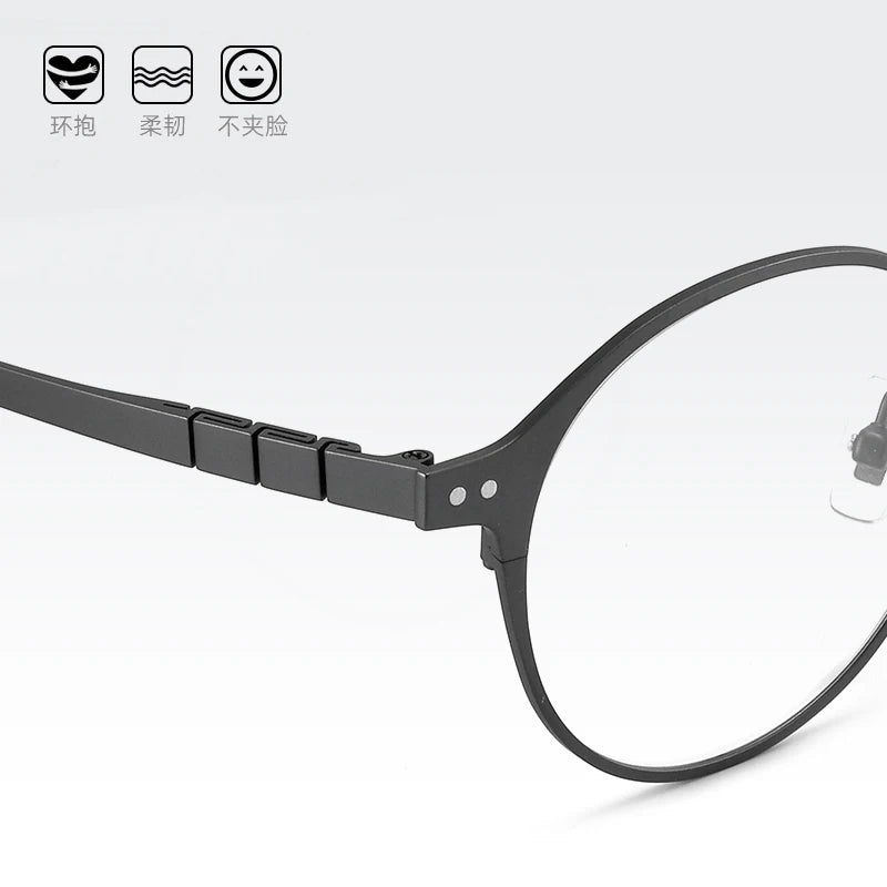 Bclear Unisex Full Rim Round Titanium Eyeglasses Frame - Lightweight Durable Glasses for Men & Women - Perfect for Reading, Driving & Everyday Use