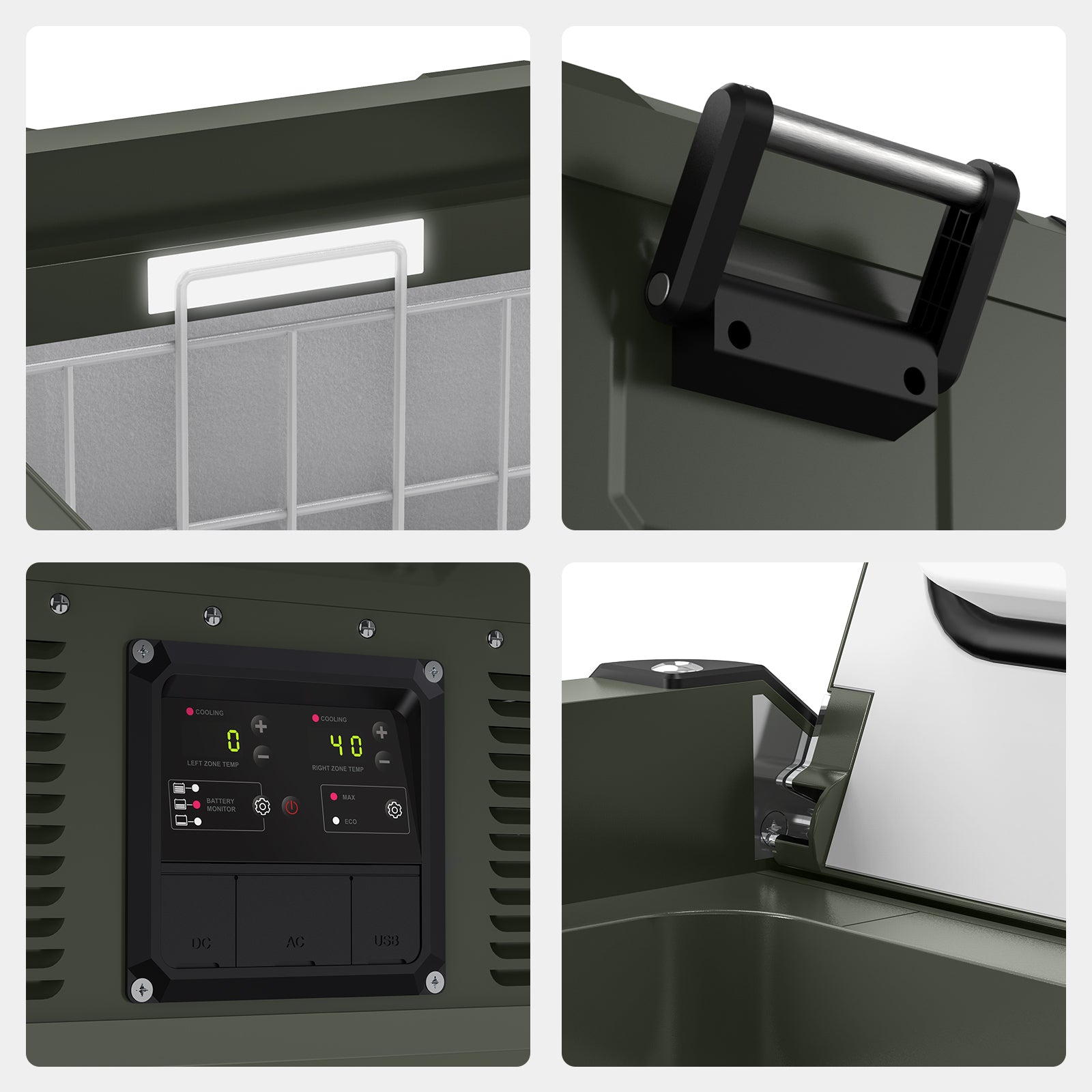 ICECO VL75ProD 79.2QT 12V Heavy Duty Portable Refrigerator Freezer - Olive Green Metal Car Fridge for Camping, Road Trips & Outdoor Adventures