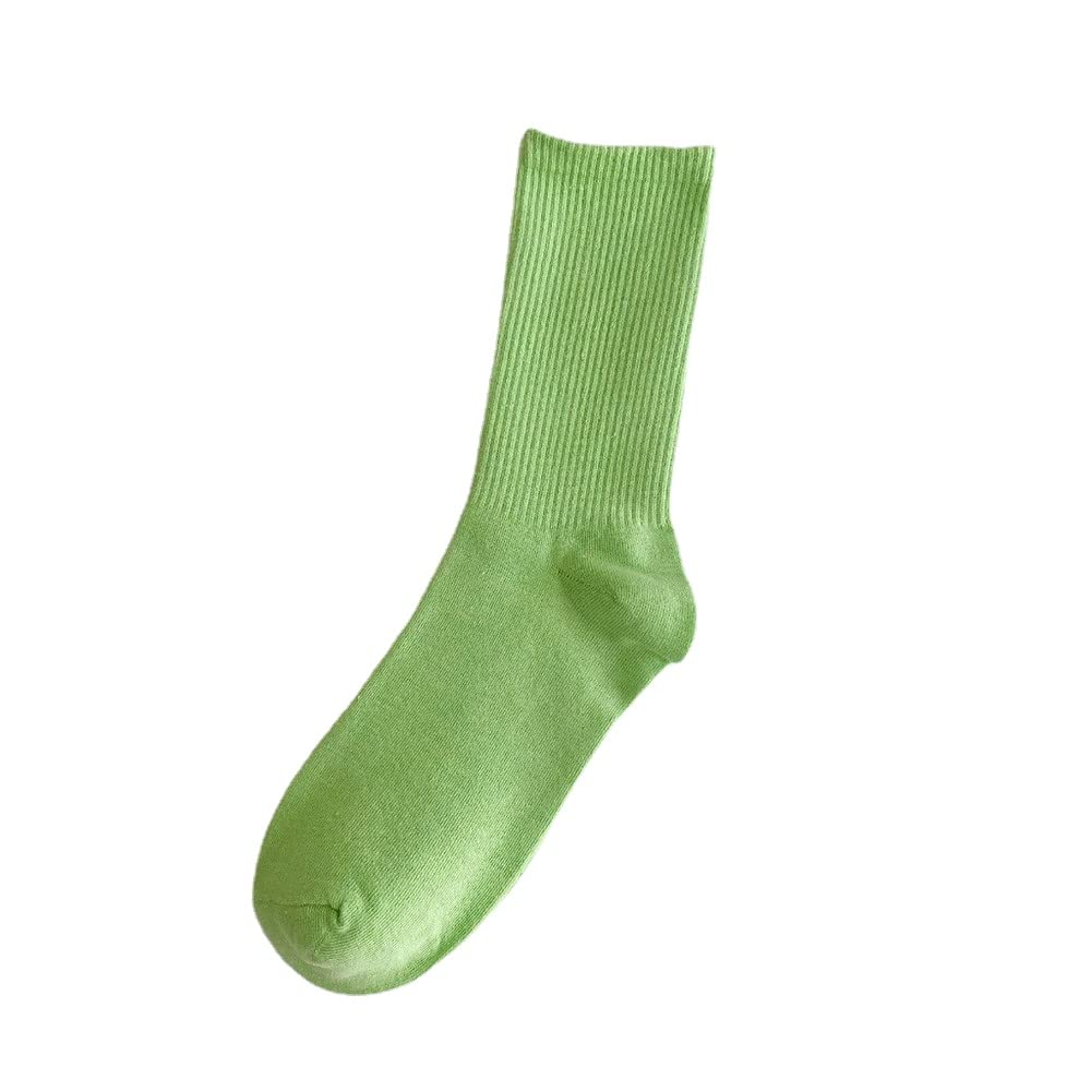 Long Green Spring & Autumn Fluorescent Tube Socks - Fruit Green & Dark Green Candy Color Knee High Socks for Women - Perfect for Cosplay, Rave, and Fashion Outfits