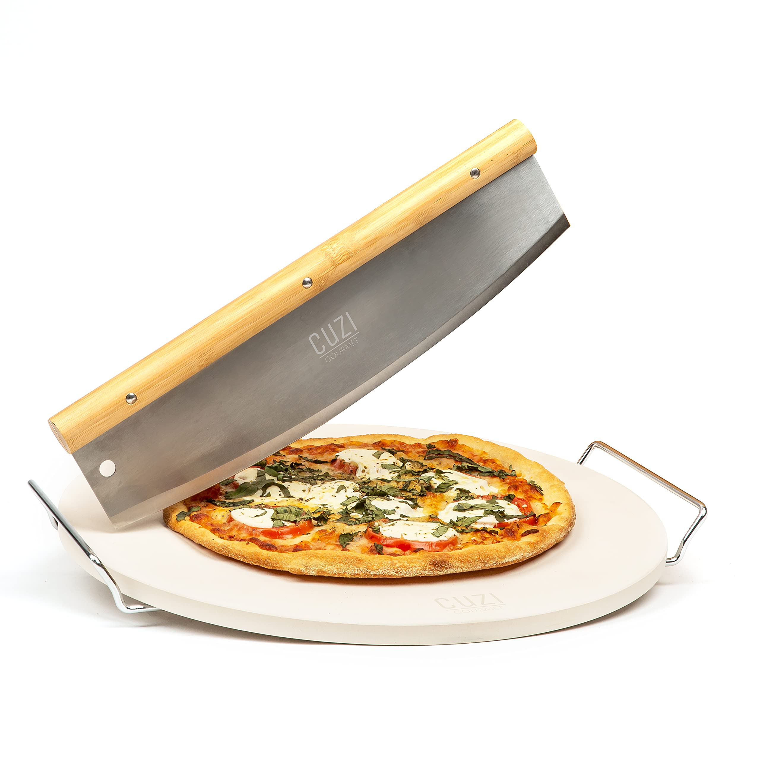 Cuzi Gourmet XL 4-Piece Pizza Stone Set - 15