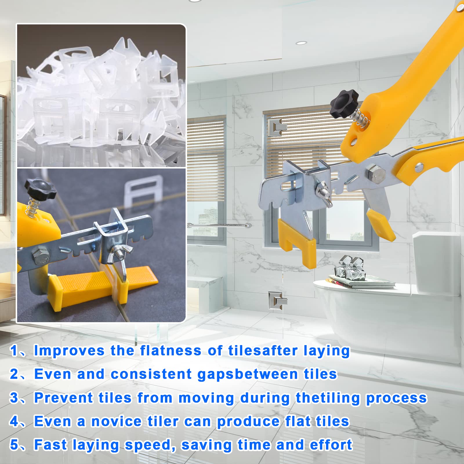 Professional Tile Leveling System Kit - 4500pcs 1/16