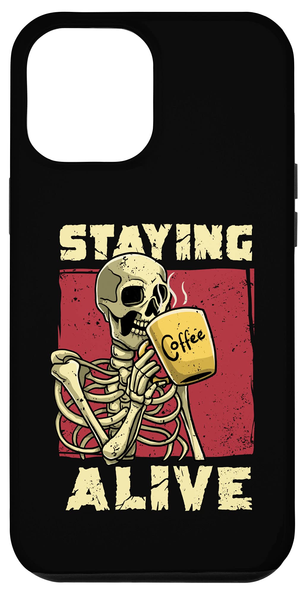 iPhone 12 Pro Max Halloween Skeleton Coffee Case - Funny Skull Design for iPhone 12 Pro Max - Perfect for Halloween Parties, Coffee Lovers & Humor Gifts