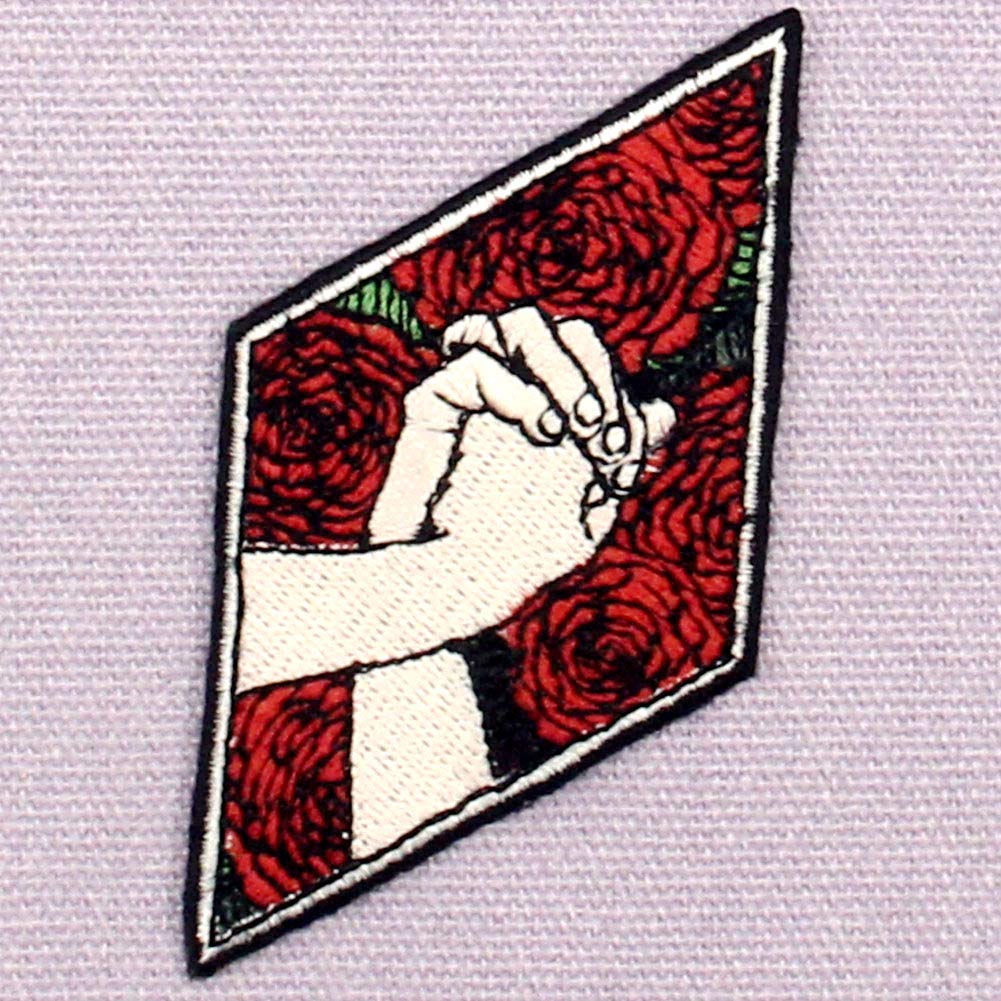 Rose Applique Embroidered Love Badge - Iron On or Sew On Patch for DIY Crafts, Jackets, Bags & Denim - Romantic Gift for Valentine's Day & Anniversaries