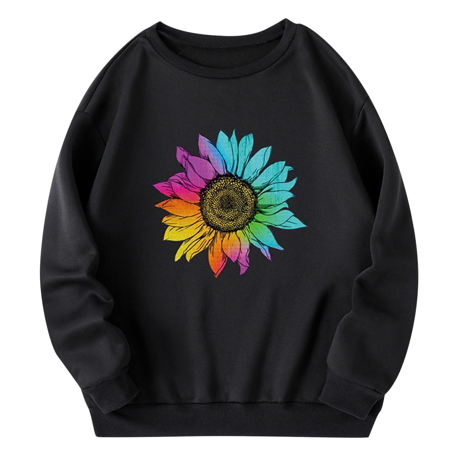 Women's Long Sleeve Casual Crewneck Pullover Sweatshirt - Loose Fit Solid Color Top for Everyday Wear | Perfect for Work, Lounge & Outdoor Activities