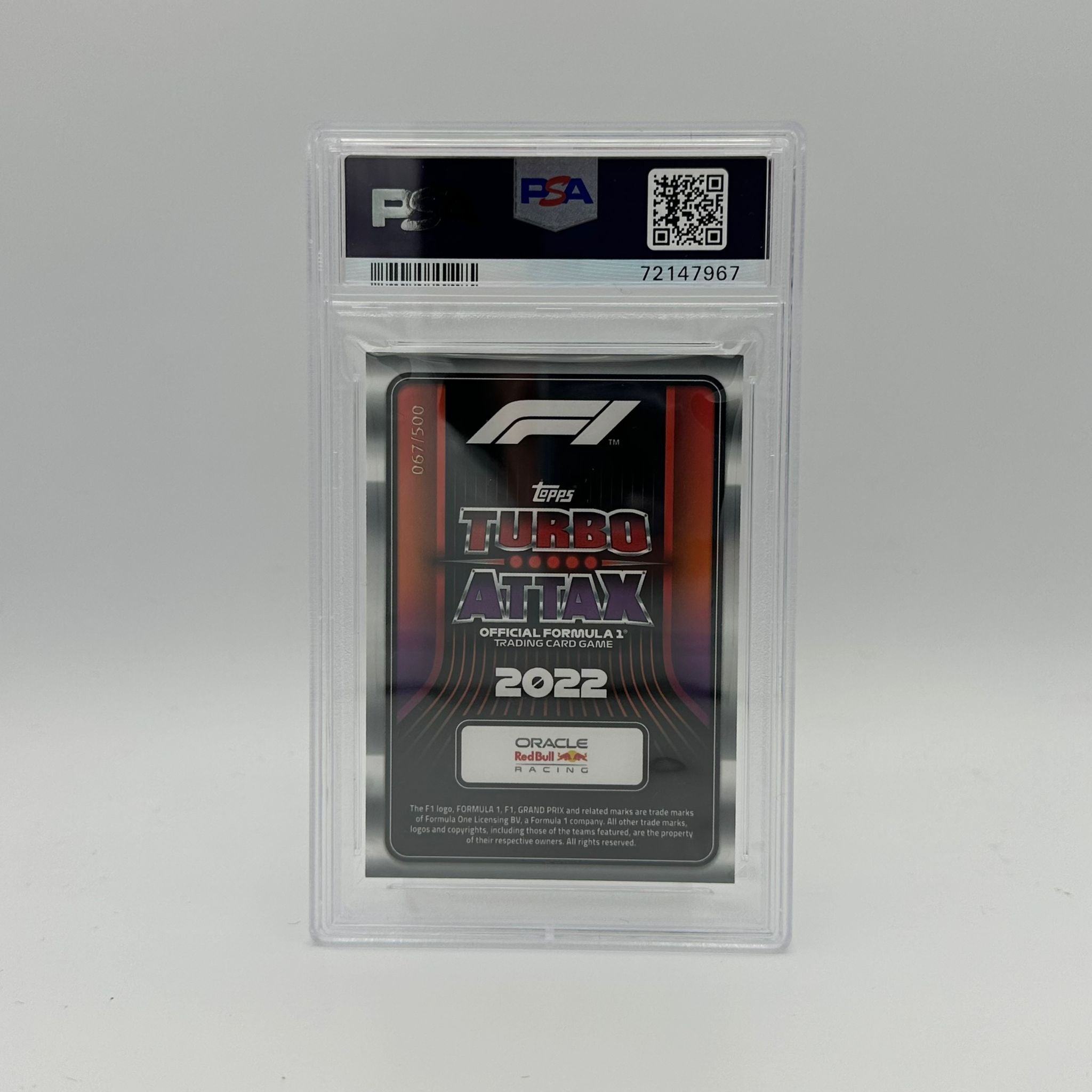PSA 9 Graded 67/500 Max Verstappen #330 100 Club Mirror Red Trading Card - Perfect for F1 Collectors & Racing Memorabilia Enthusiasts