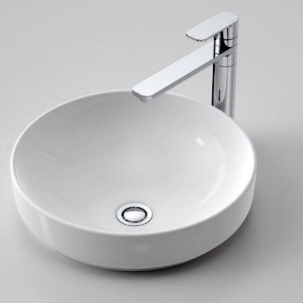 Caroma Tribute Round 405 Inset Basin - Modern Ceramic Bathroom Sink with Overflow, Perfect for Small Spaces & Powder Rooms | Ideal for Home Renovation & Commercial Use