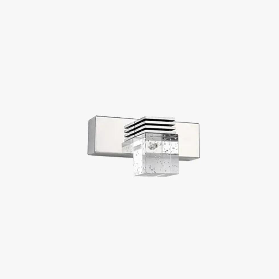 Square Silver Crystal Bathroom Mirror Lights - Modern LED Vanity Mirror with Adjustable Brightness for Makeup, Shaving & Home Decor
