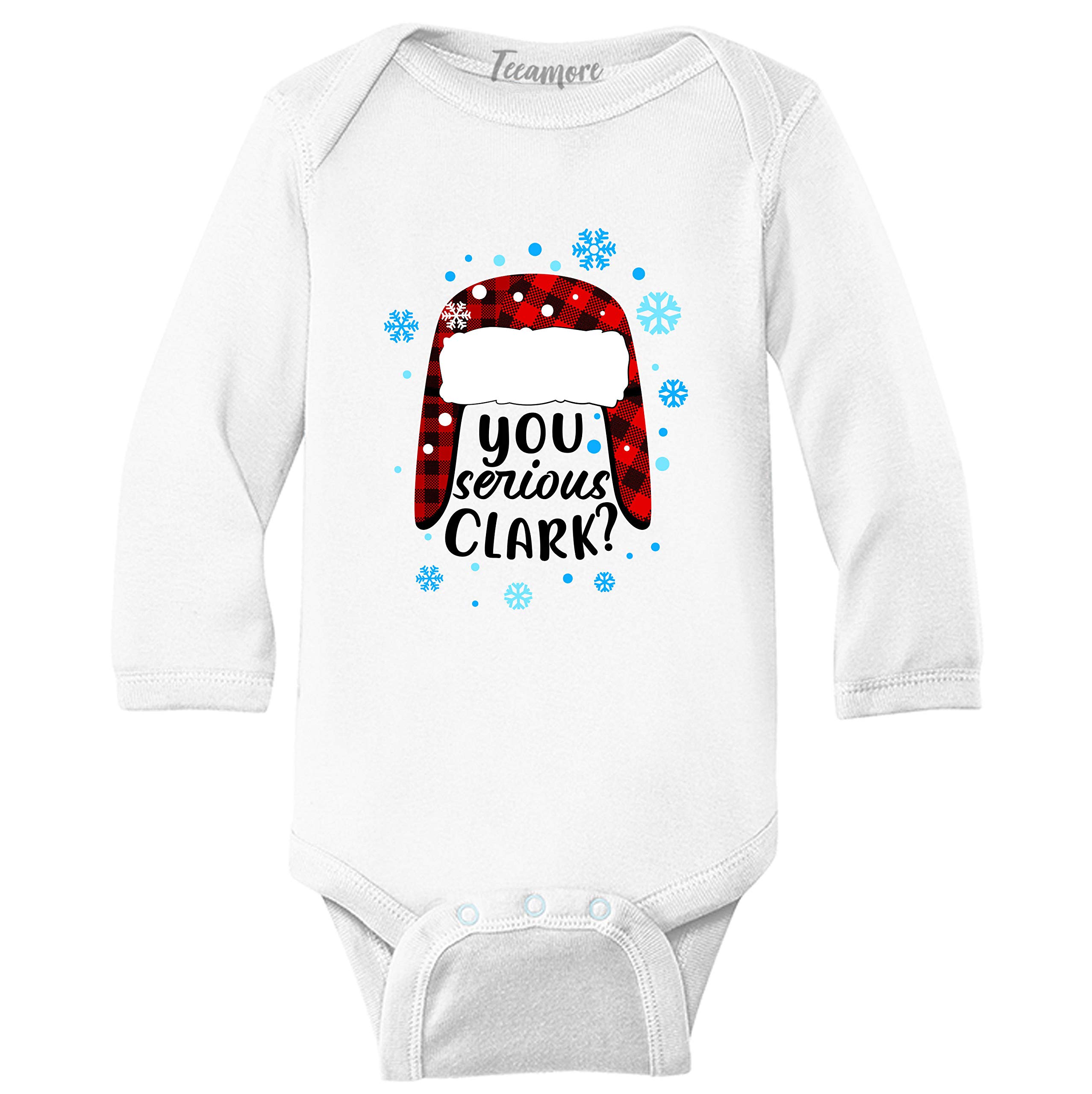 Funny Christmas Buffalo Plaid Baby Bodysuit - Long Sleeve Outfit for Boys & Girls | Holiday Family Photos & Gift Giving