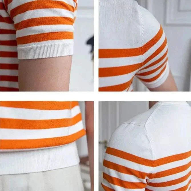 Spring Knitted Round Neck T-Shirt for Women - Soft Comfortable Casual Top for Everyday Wear, Layering & Outfits