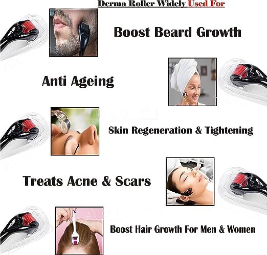 ELIIOUS Derma Roller with 540 Titanium Alloy Micro Needles - Hair Growth Treatment for Men & Women | Stimulates Hair Follicles, Reduces Hair Loss | Safe & Effective Beard & Scalp Care | Perfect for At-Home Hair Regrowth Therapy & Skin Rejuvenation