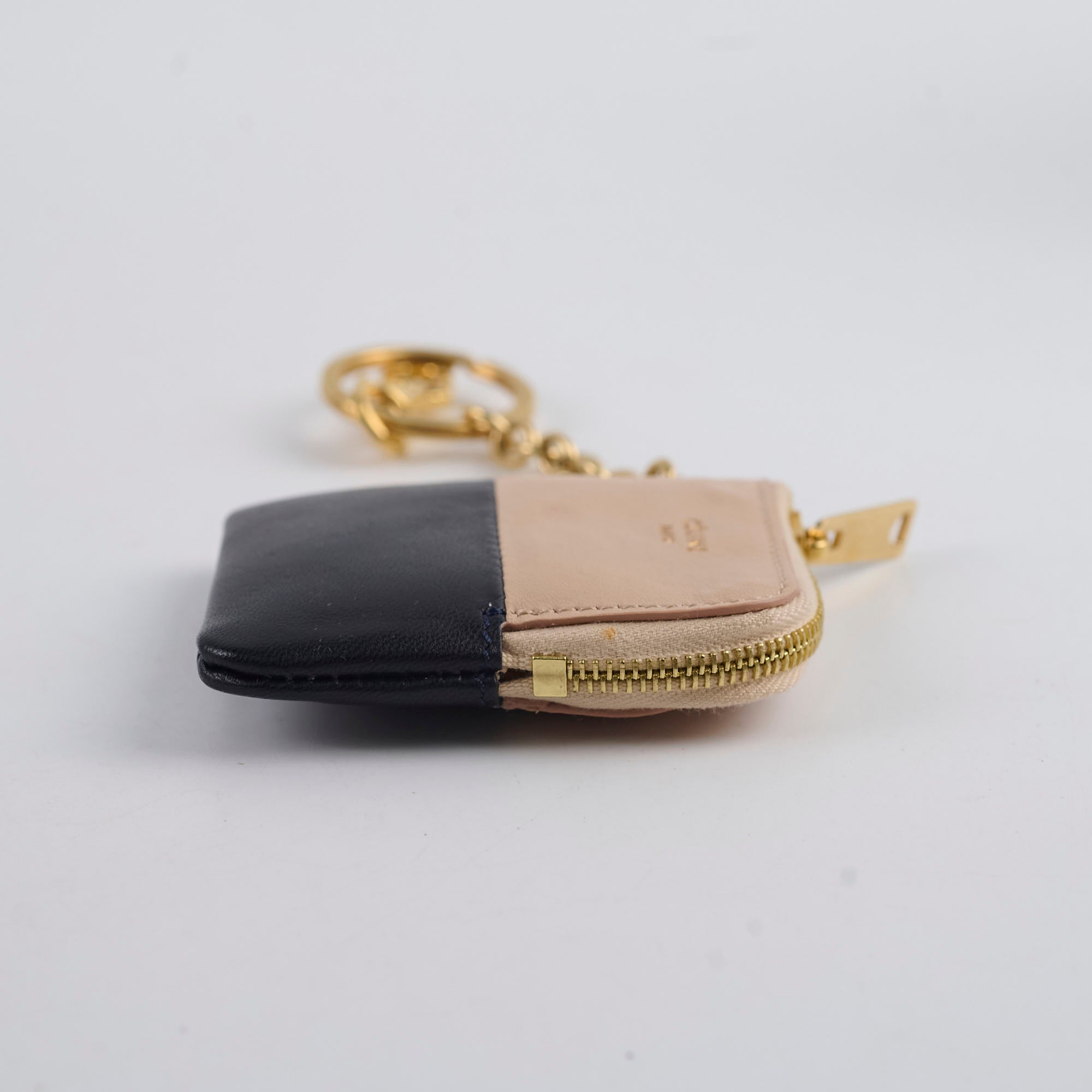 Celine Leather Pouch Key Ring - Black & Beige Keychain for Women | Stylish & Durable Designer Accessory for Everyday Use, Travel & Gifts
