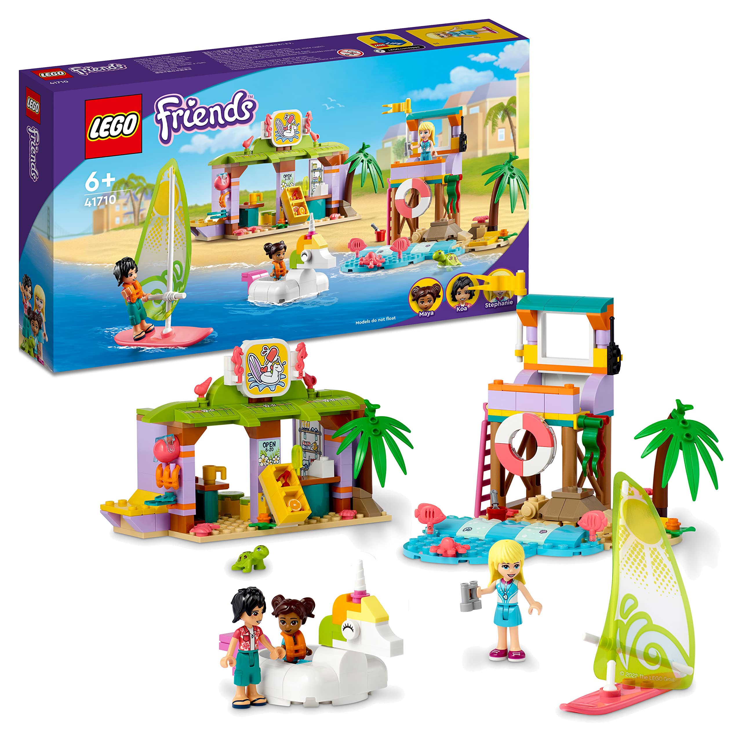 LEGO Friends 41710 Beachside Animation and Surfing Playset - Perfect for Creative Play, Birthday Gifts & Beach-Themed Adventures