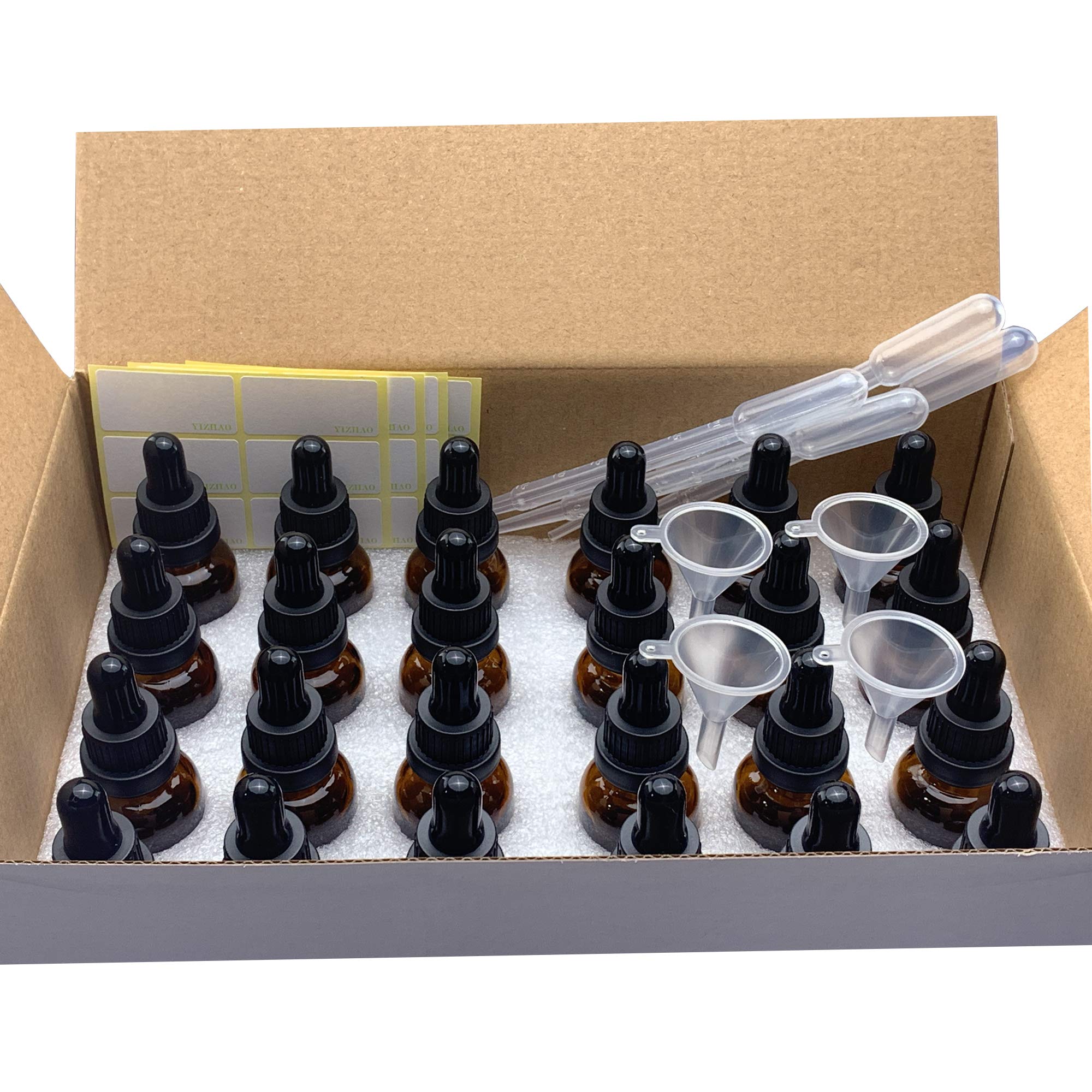 **YIZHAO 1oz Amber Glass Dropper Bottles (24 Pack) – Essential Oil Bottles with Glass Dropper for Aromatherapy, DIY Cosmetics, Tinctures & Liquids – Perfect for Travel, Lab & Pharmacy Use**