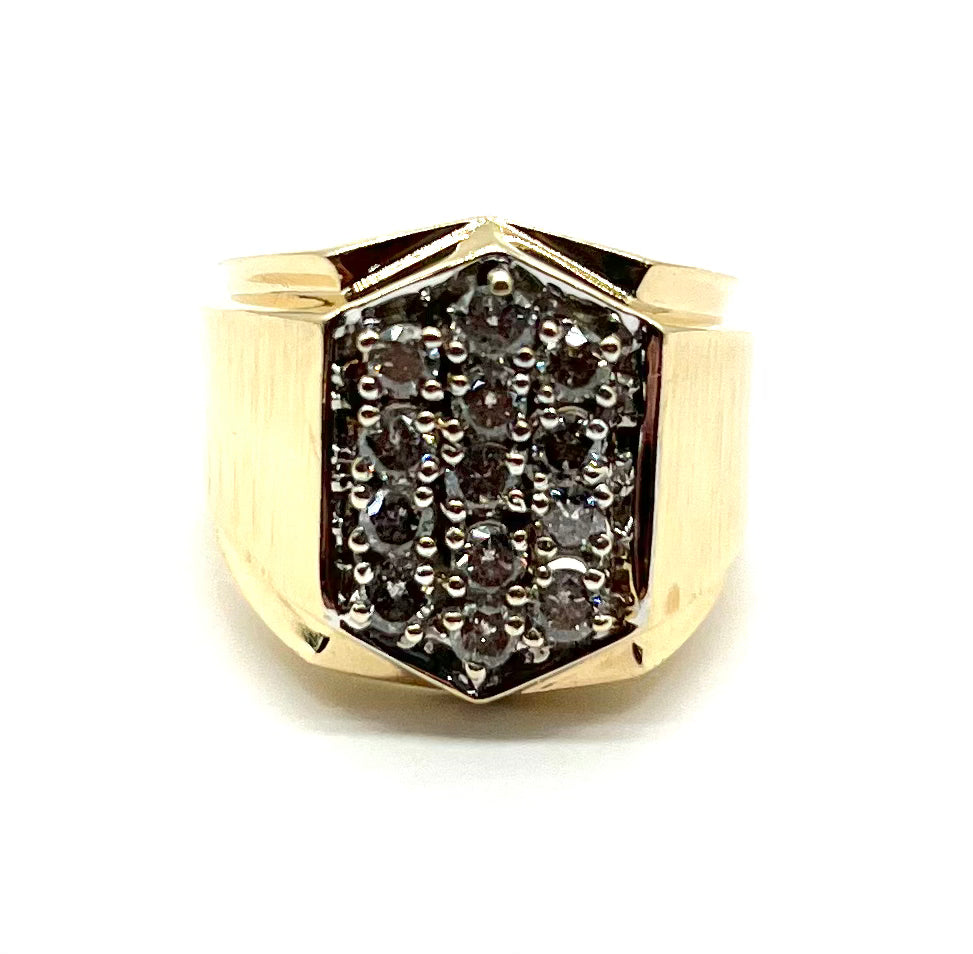 Men's Diamond Ring - 14K Gold Wedding Band for Men, Elegant & Durable Engagement Ring - Perfect for Proposals, Anniversaries & Special Occasions